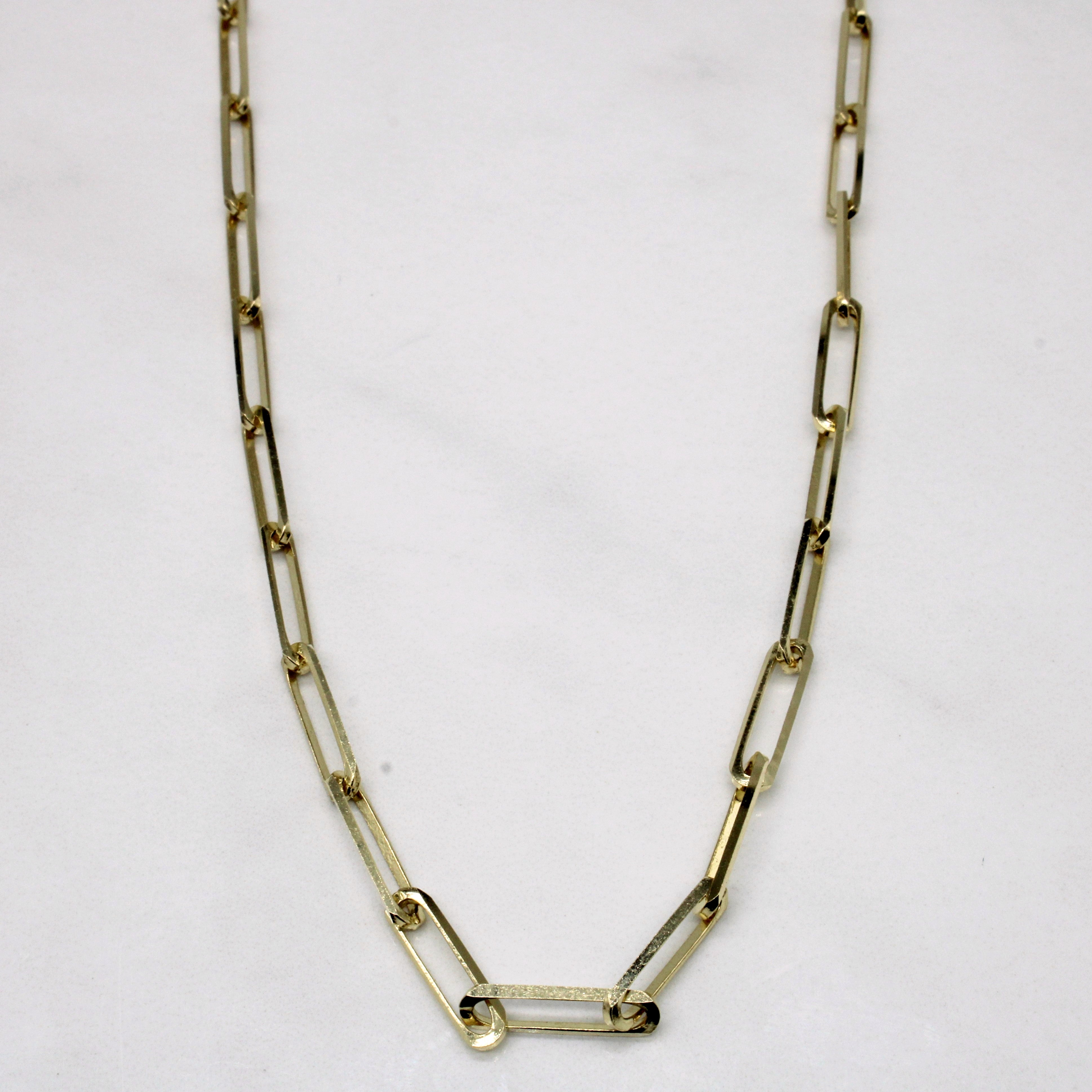 14k Yellow Gold Paperclip Chain | 18" |