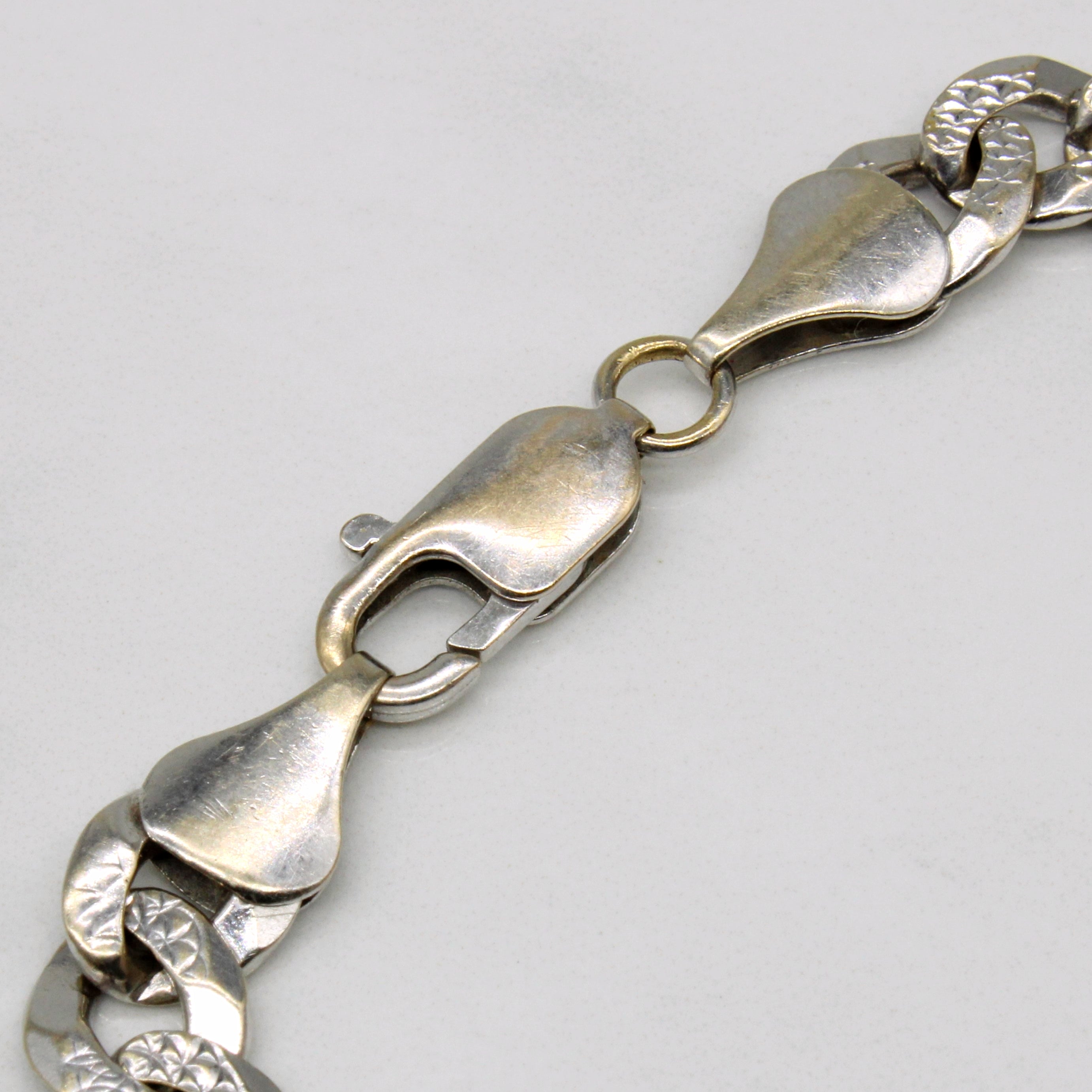18k White Gold Curb Link Bracelet | 7" |