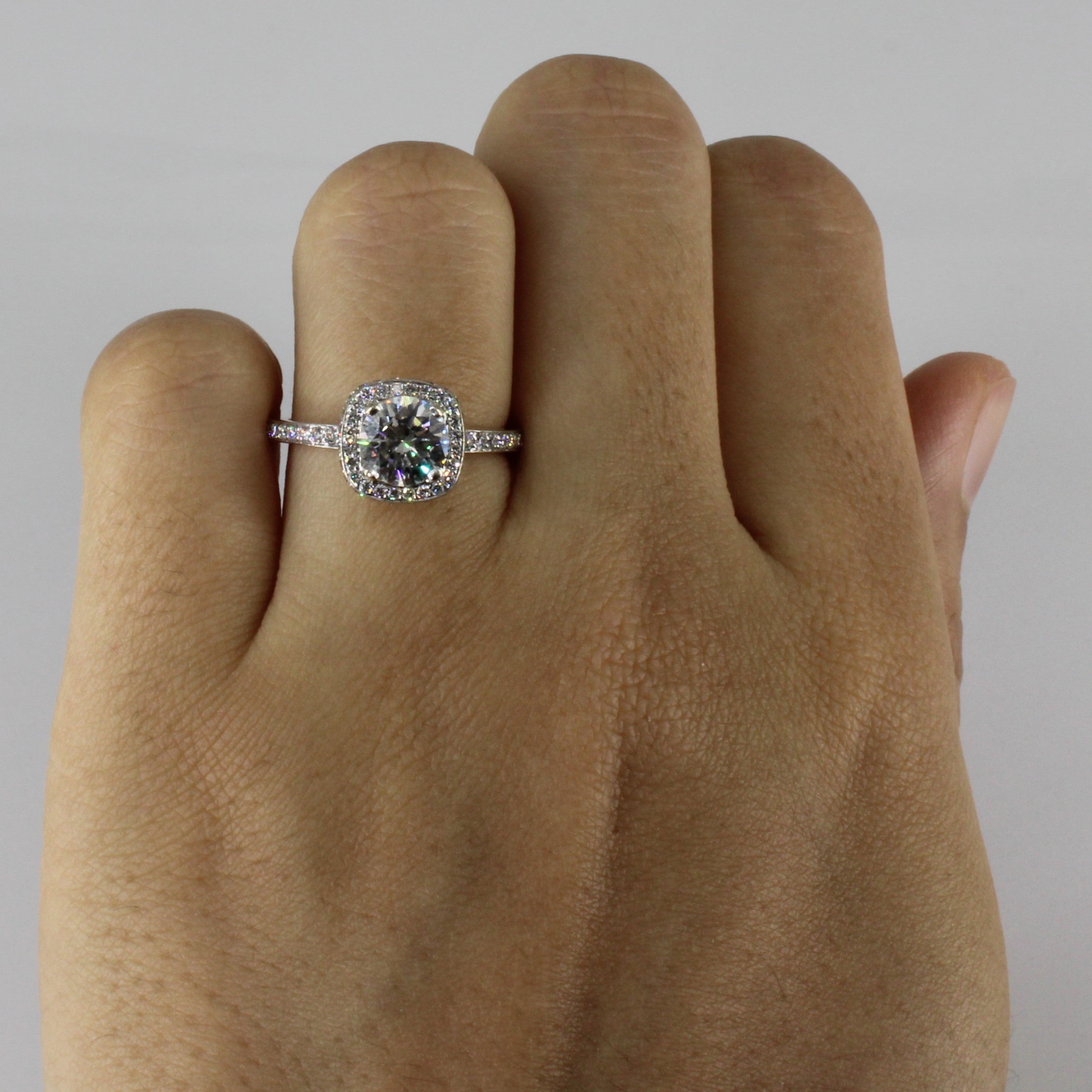 GIA Certified Halo Diamond Engagement Ring | 1.42ctw | VVS2 I Ex | SZ 5.5 |