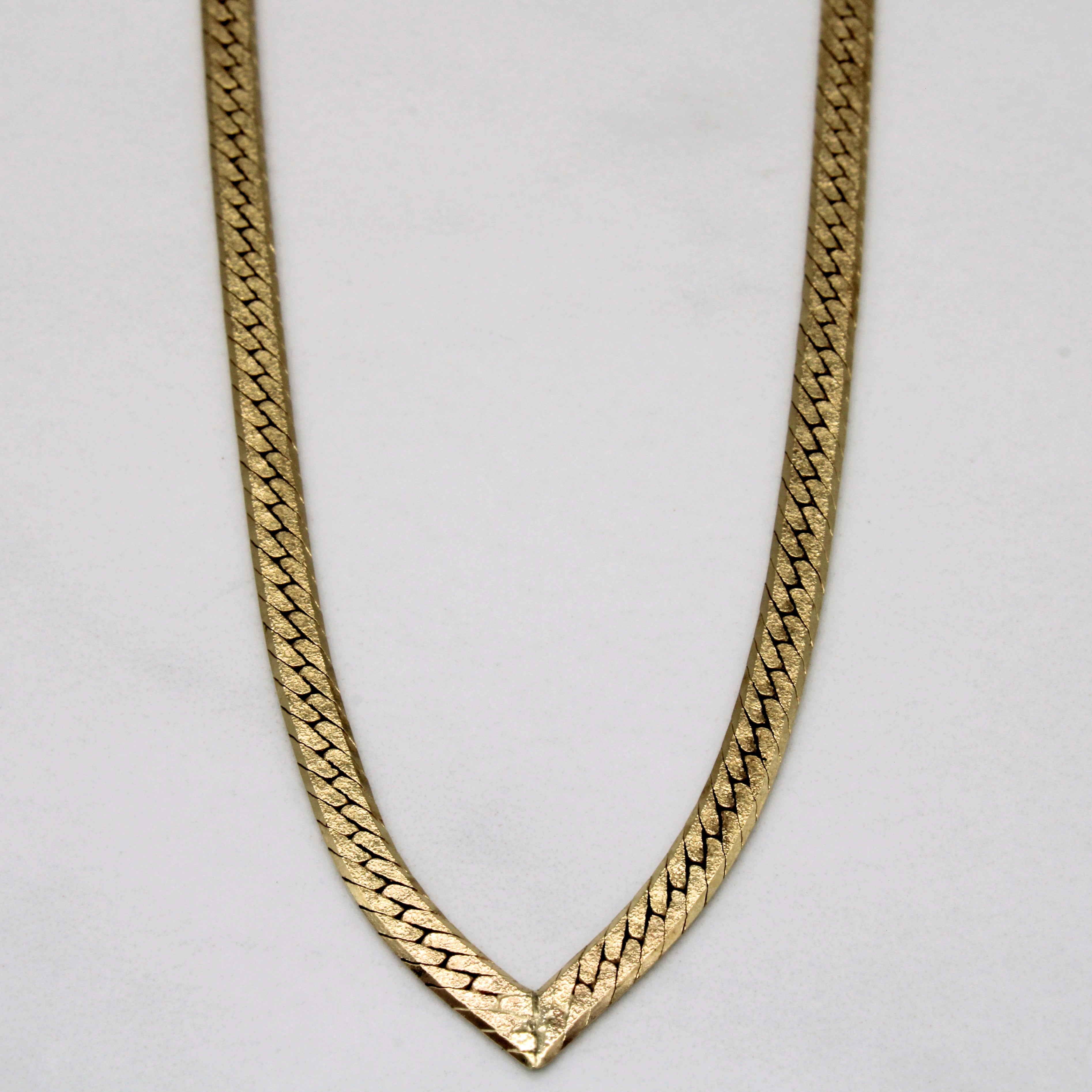 10k Yellow Gold Pointed Chain | 17" |