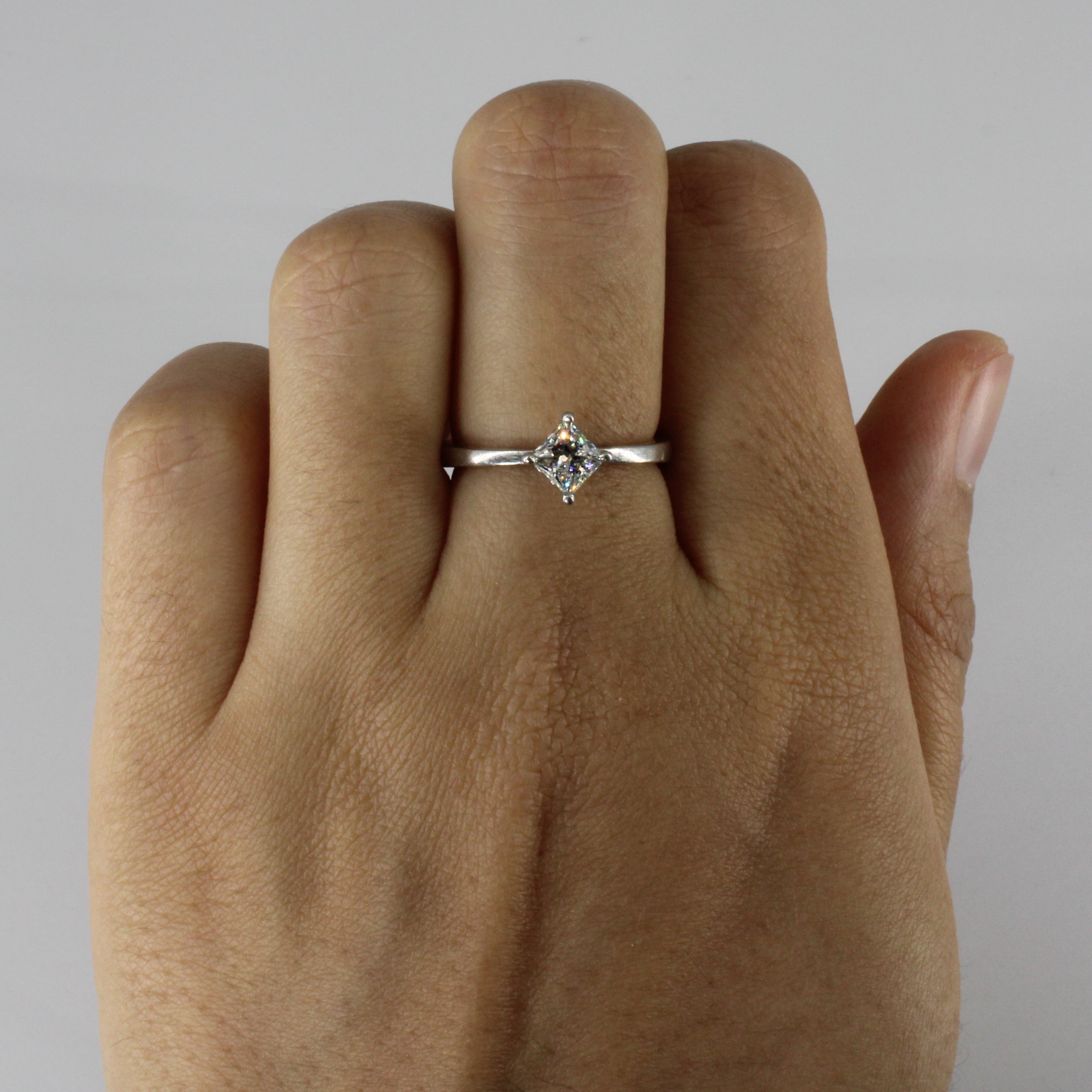 Solitaire Diamond Set Princess Canadian Diamond Ring | 0.60ct | SZ 6.5 |