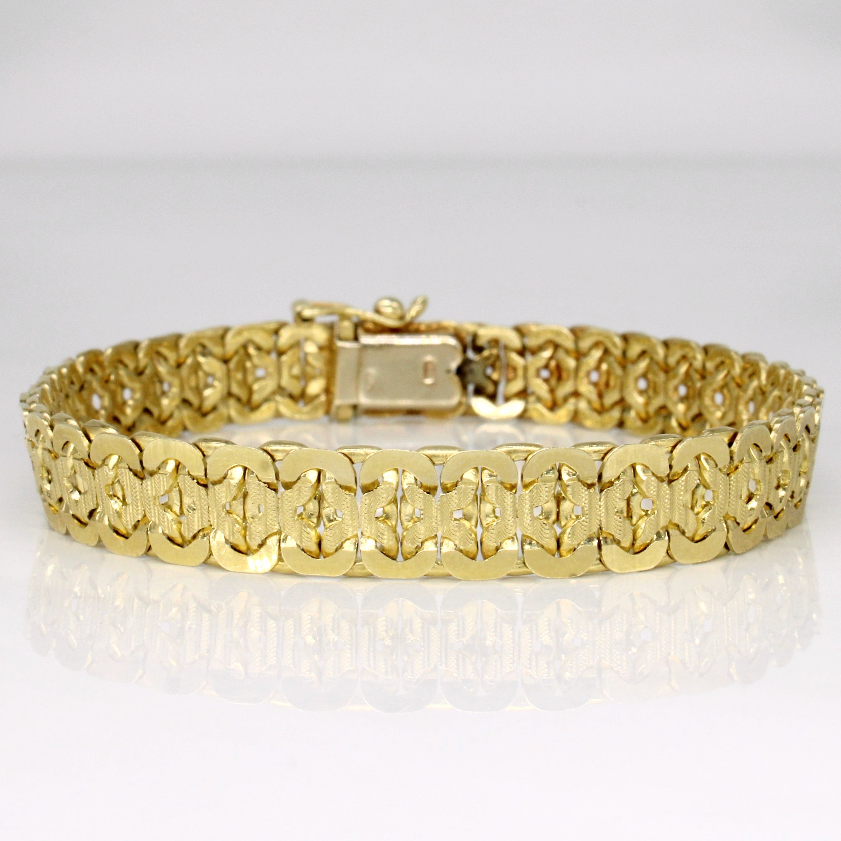 14k Yellow Gold Flat Link Bracelet | 7.25" |