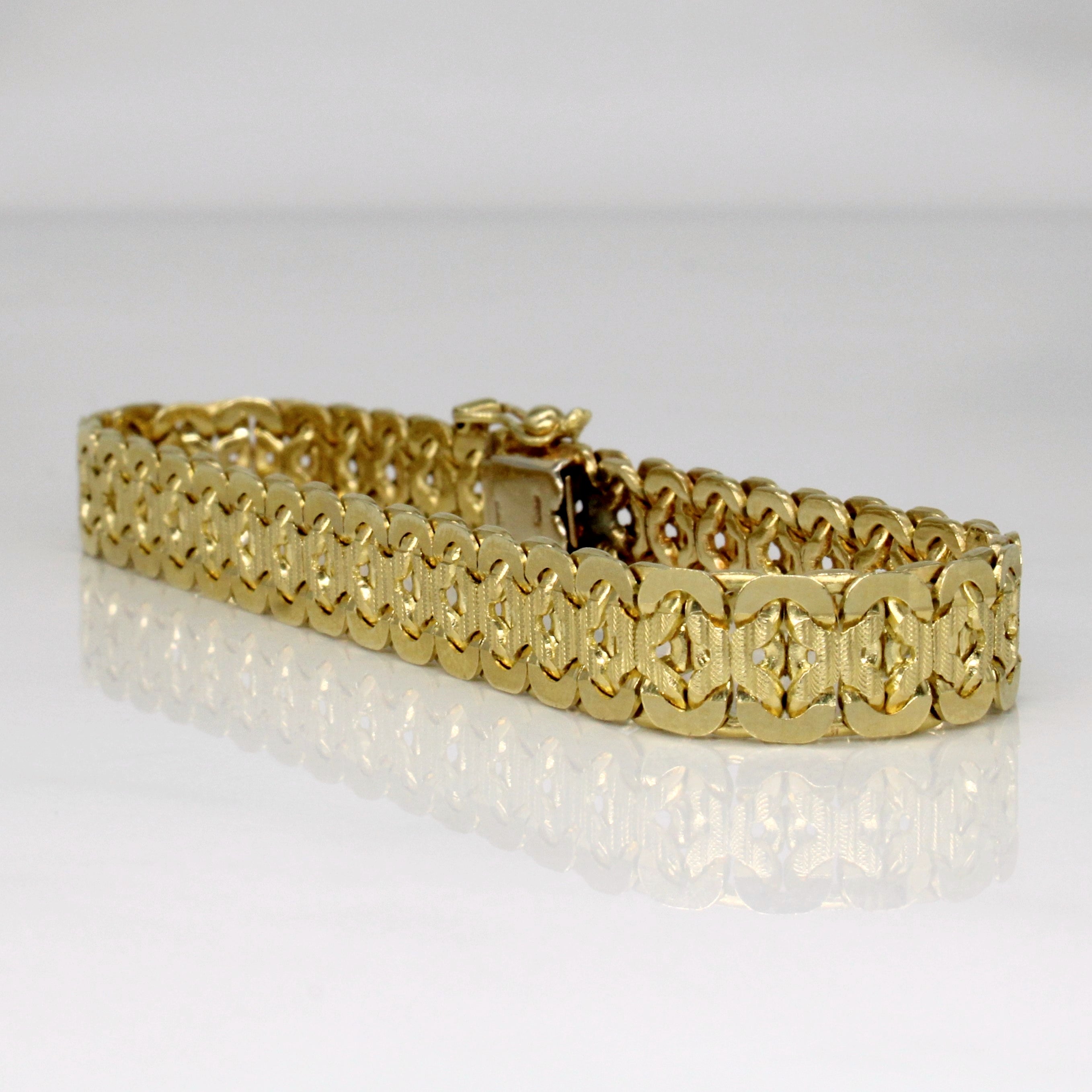 14k Yellow Gold Flat Link Bracelet | 7.25" |