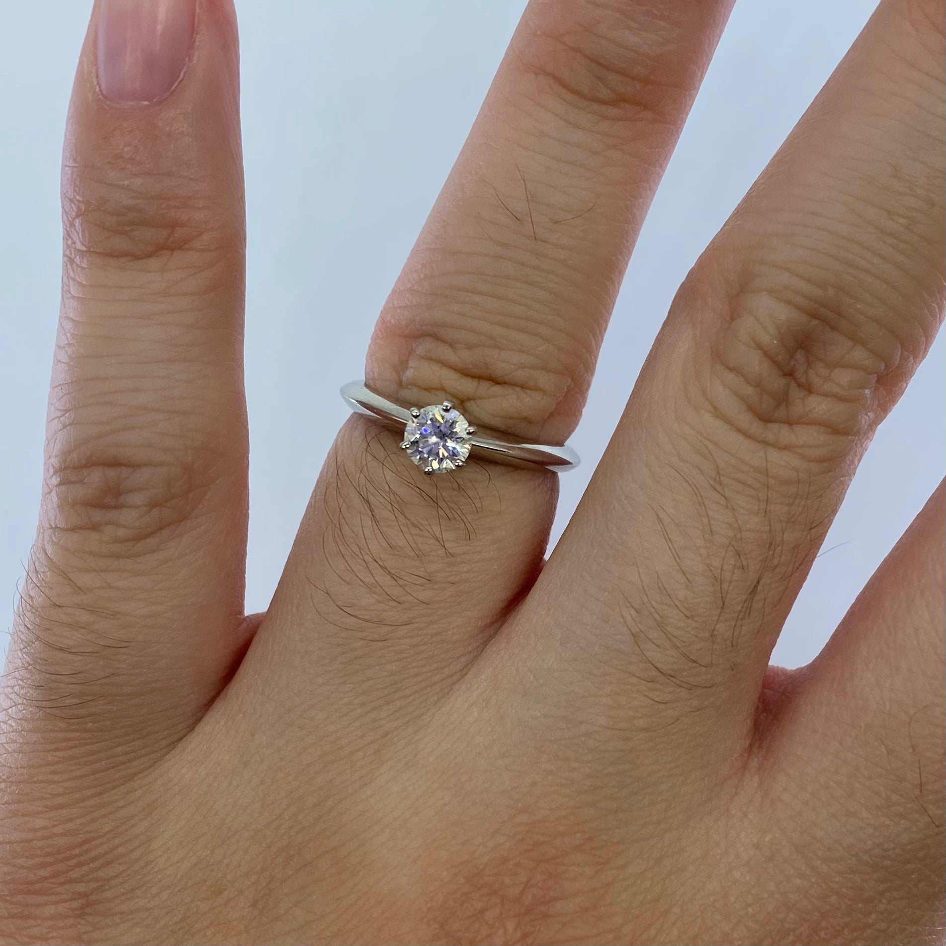 Tiffany & Co.' Canadian Diamond Engagement Ring in Platinum | 0.38ct VS2 F Ex | SZ 4.75 |