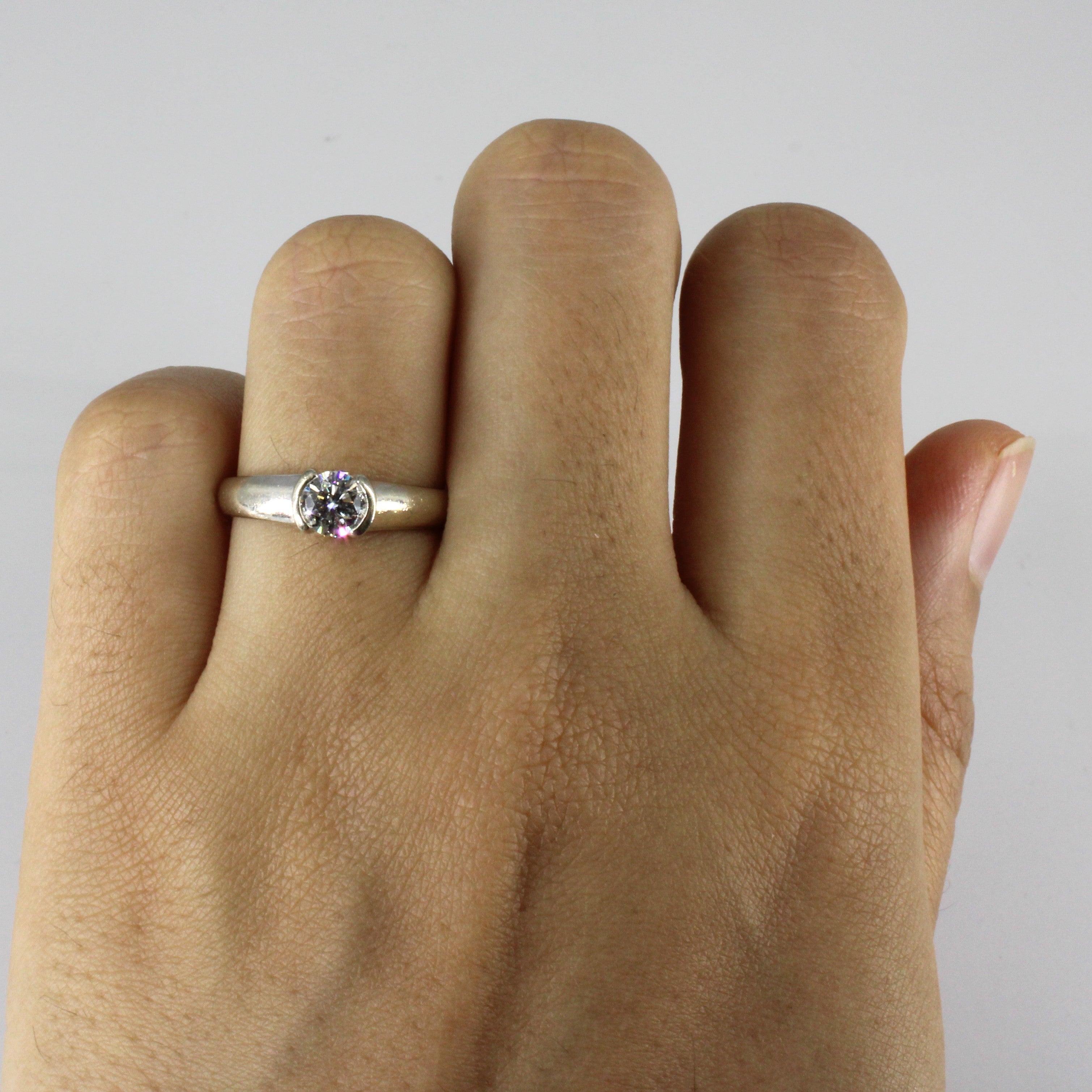 Semi Bezel Solitaire Diamond Ring | 0.48ctw | SZ 6 |