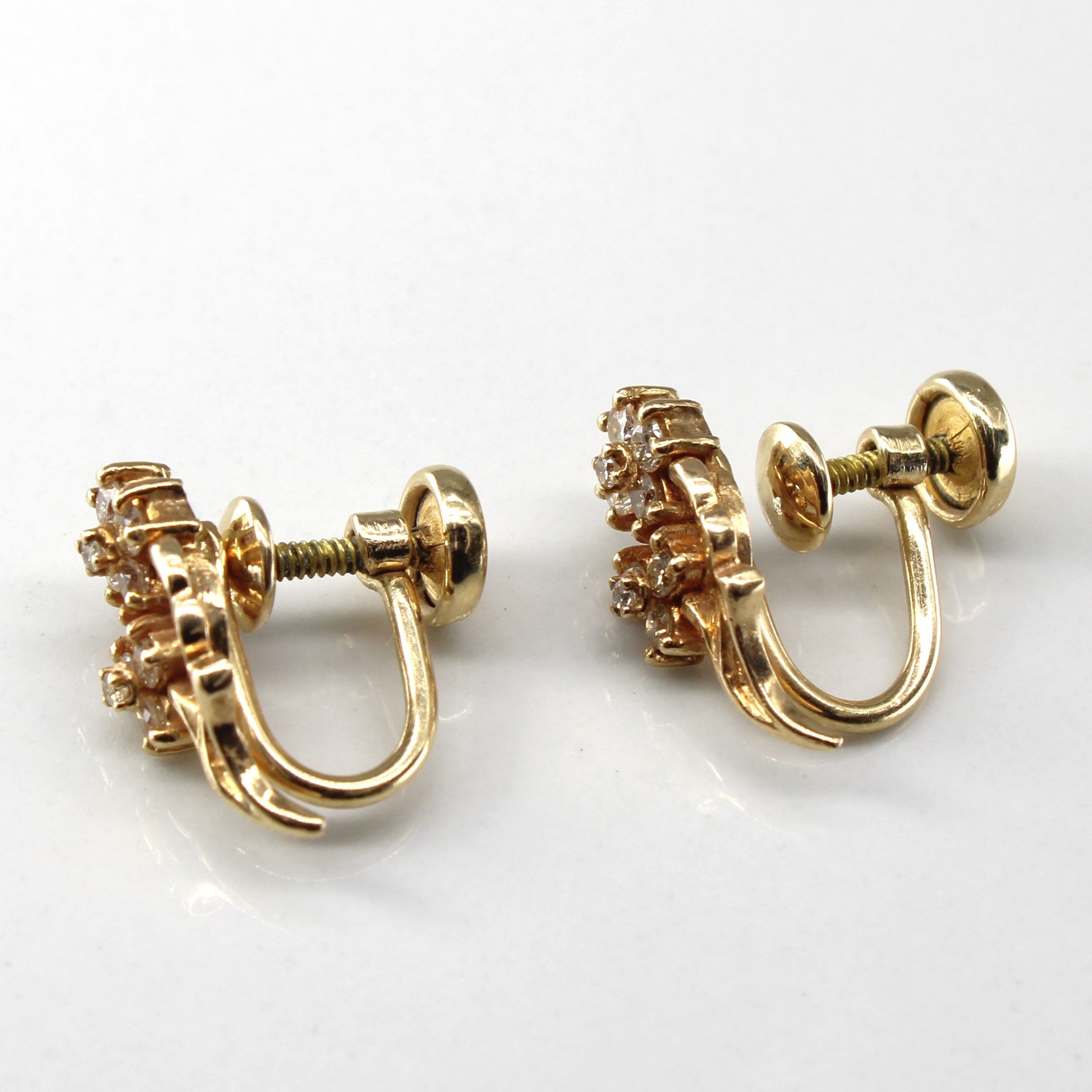 Cluster Diamond Clip Earrings | 0.34ctw |