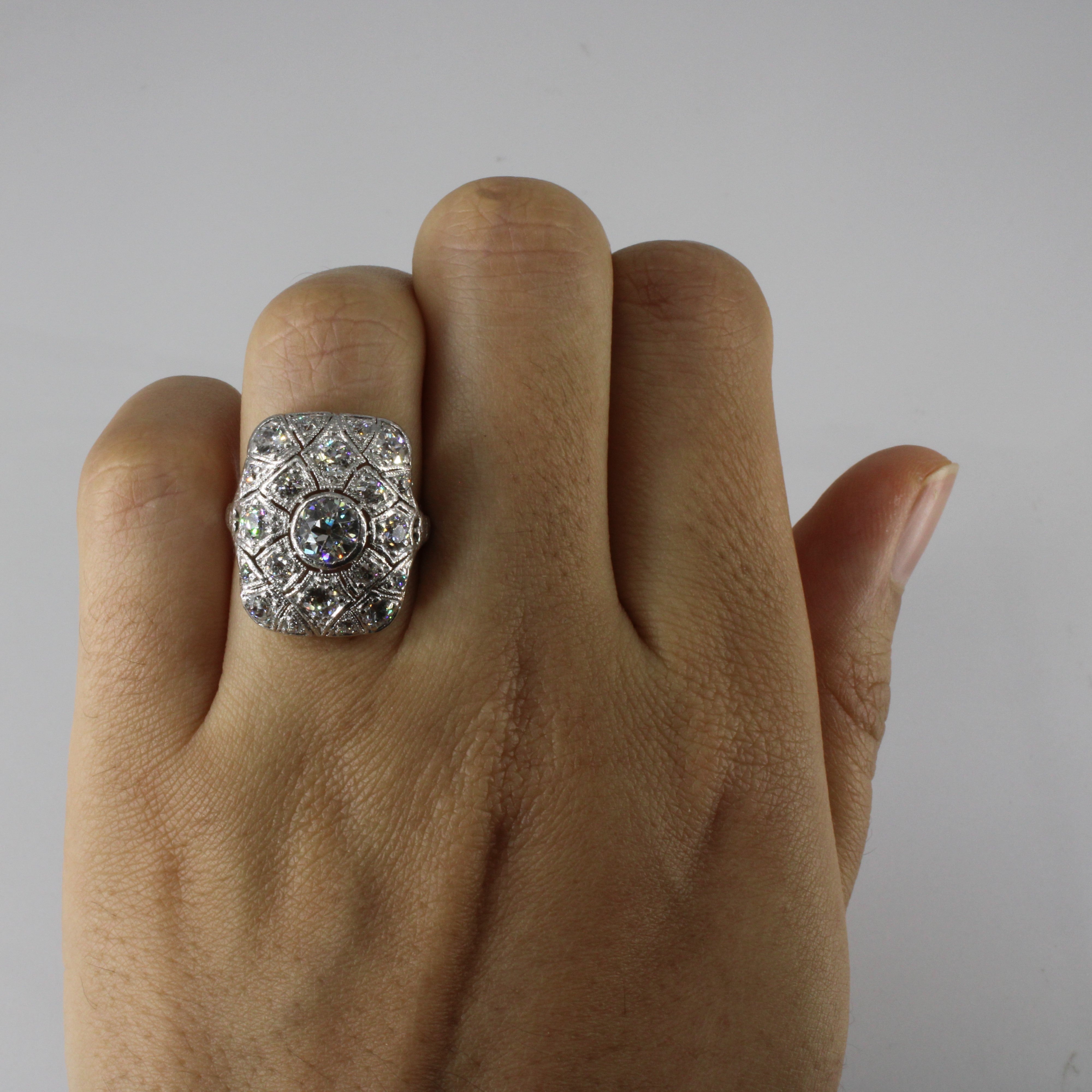 Art Deco Diamond Engagement Ring | 1.47ctw | SZ 4.5 |