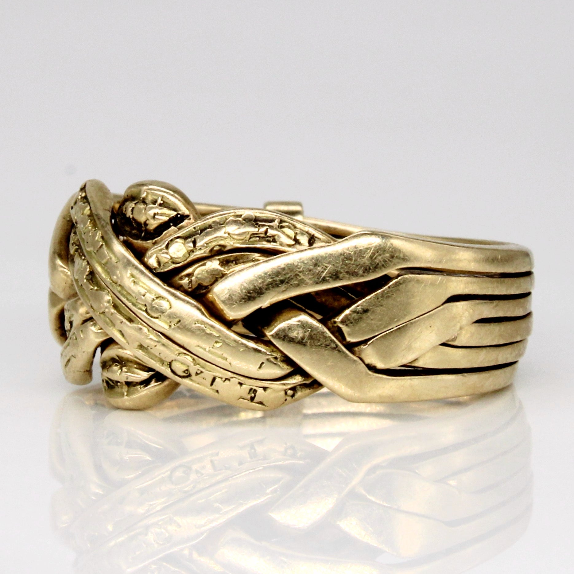 14k Yellow Gold Solved Puzzle Ring | SZ 8.5 |