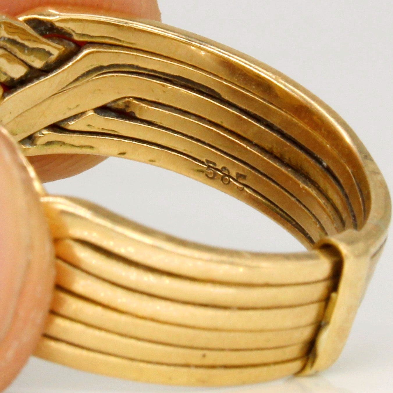 14k Yellow Gold Solved Puzzle Ring | SZ 8.5 |