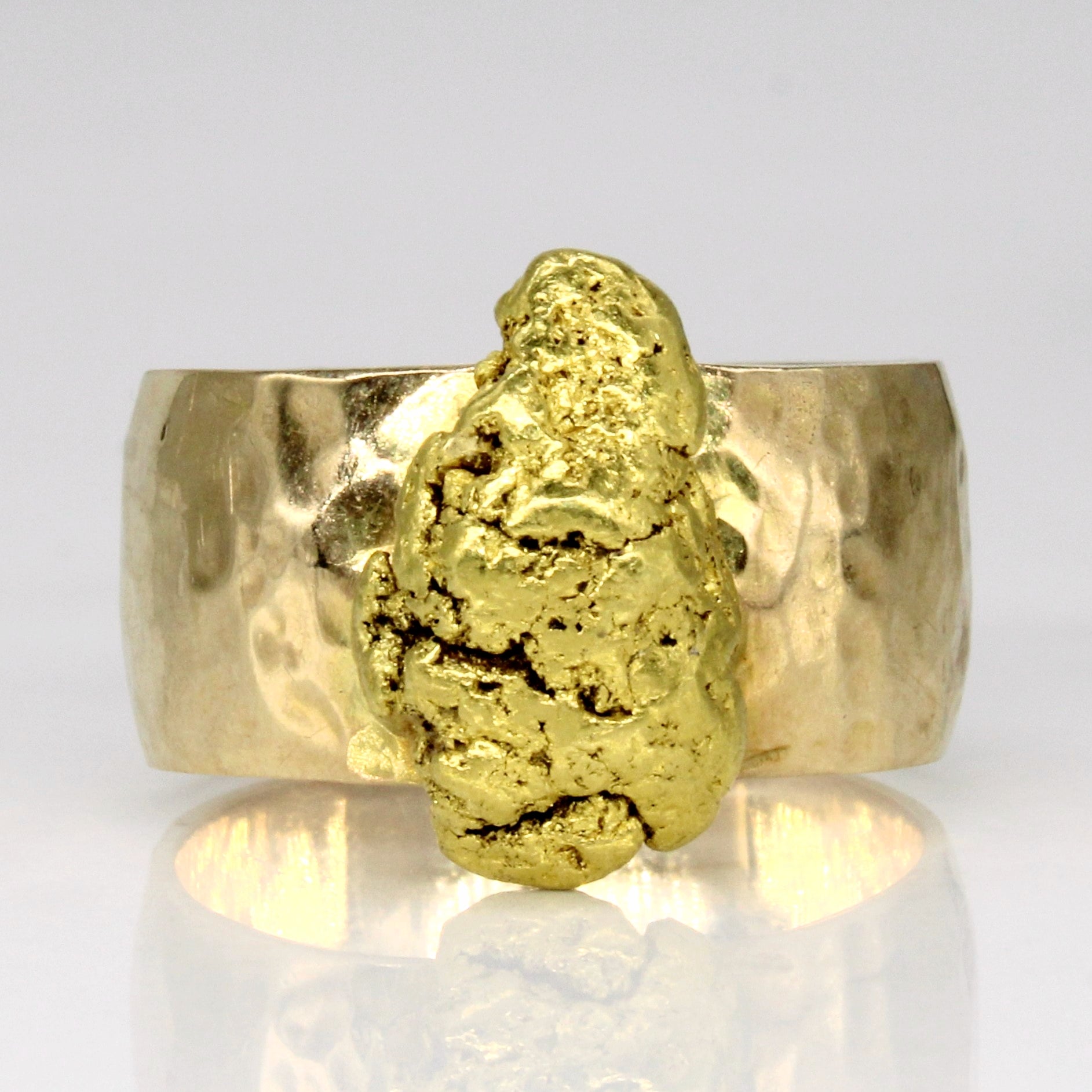 14k Yellow Gold and Gold Nugget Ring | SZ 9.75 |