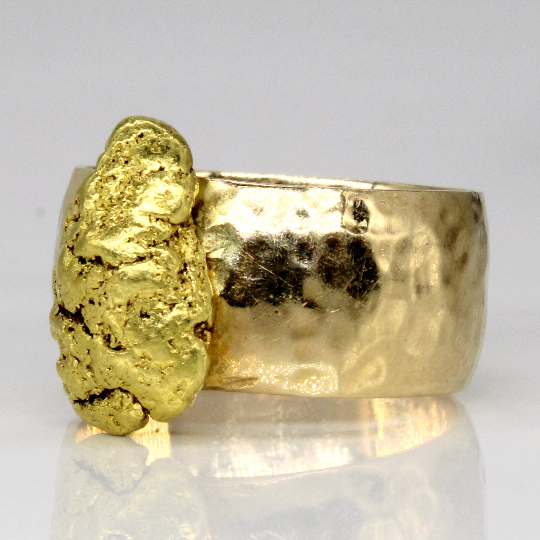 14k Yellow Gold and Gold Nugget Ring | SZ 9.75 |