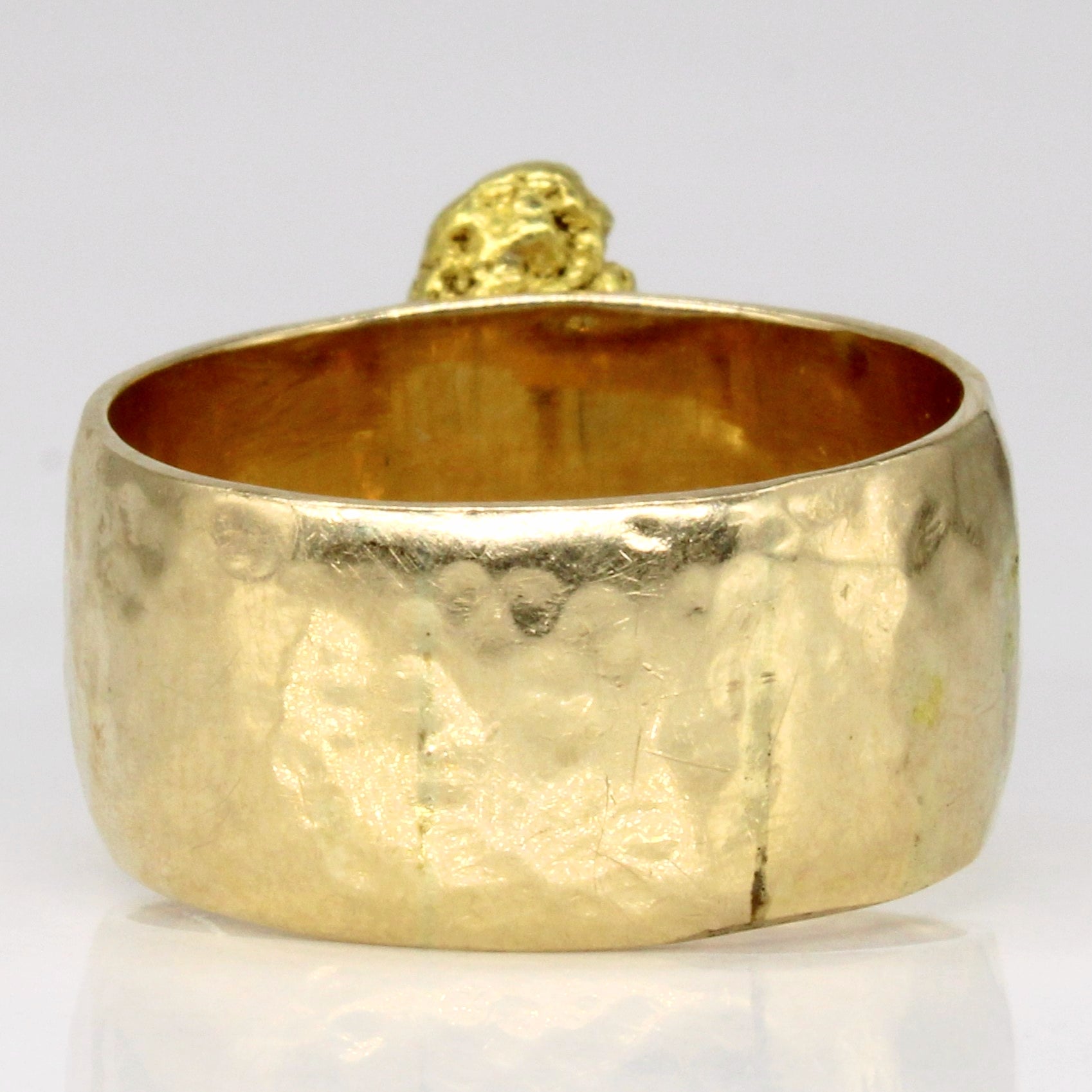 14k Yellow Gold and Gold Nugget Ring | SZ 9.75 |