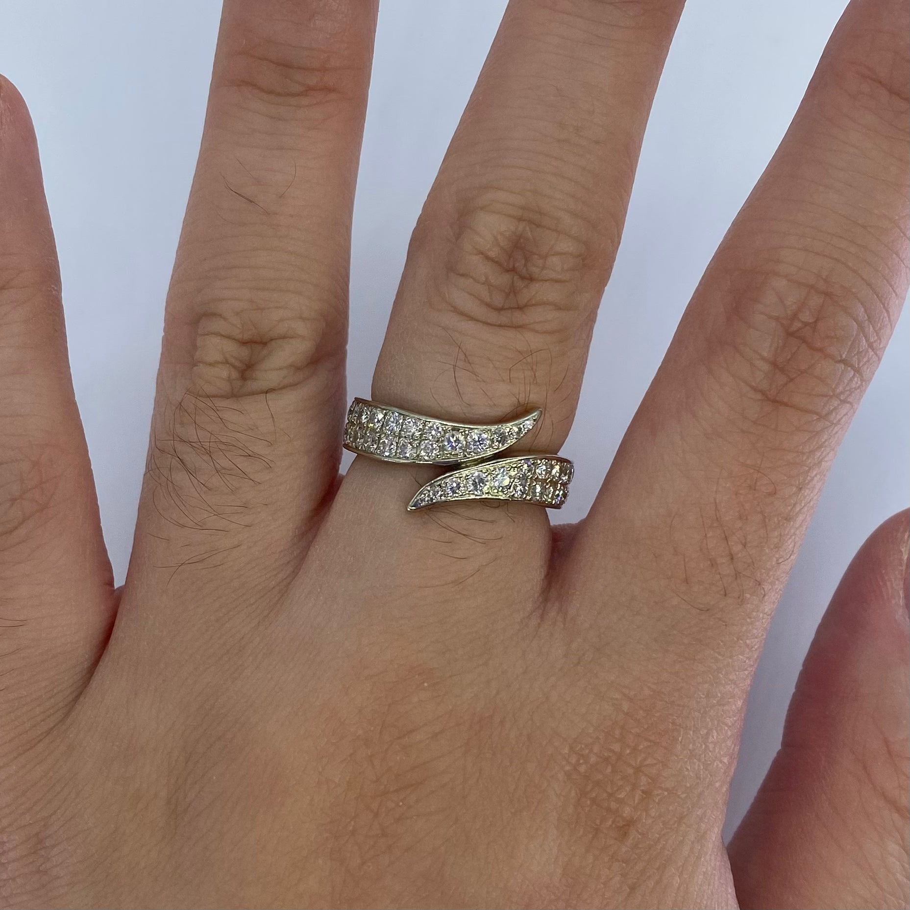 Bague d'éternité pavée de diamants | 1,50 ct | Taille 6 |