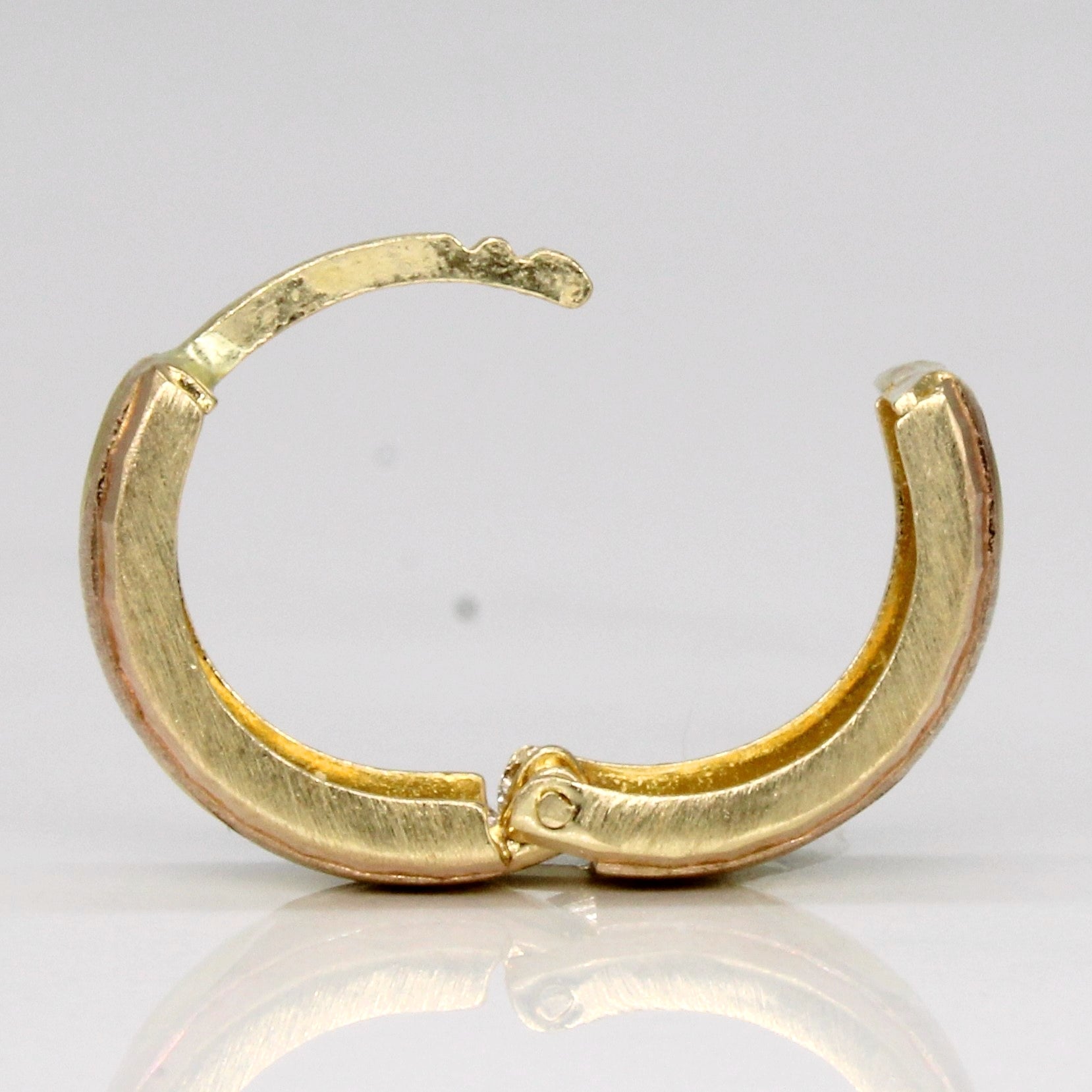 14k Tri Tone Gold Hoop Earrings
