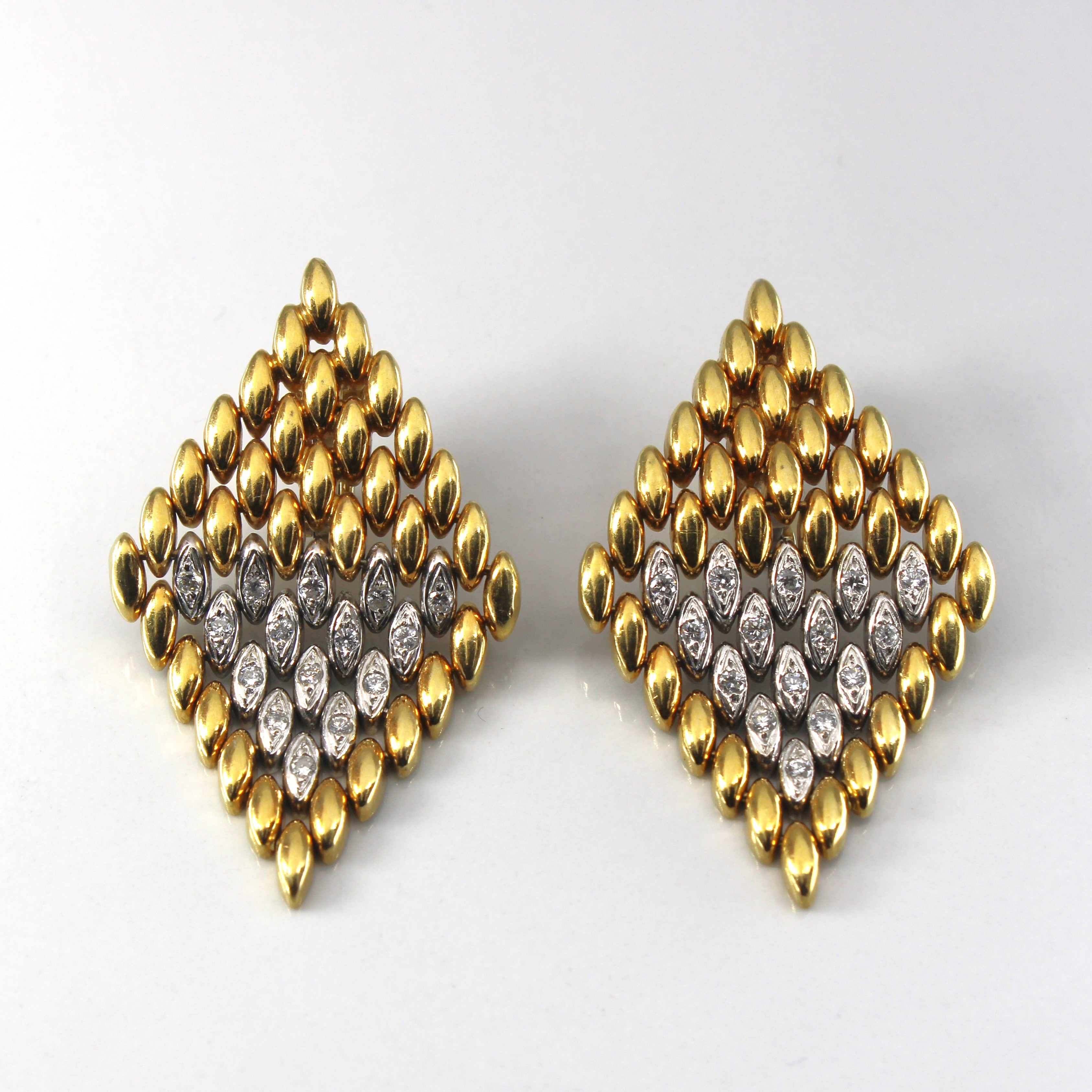 Textured Diamond Dangle Clip On Earrings | 0.60ctw |
