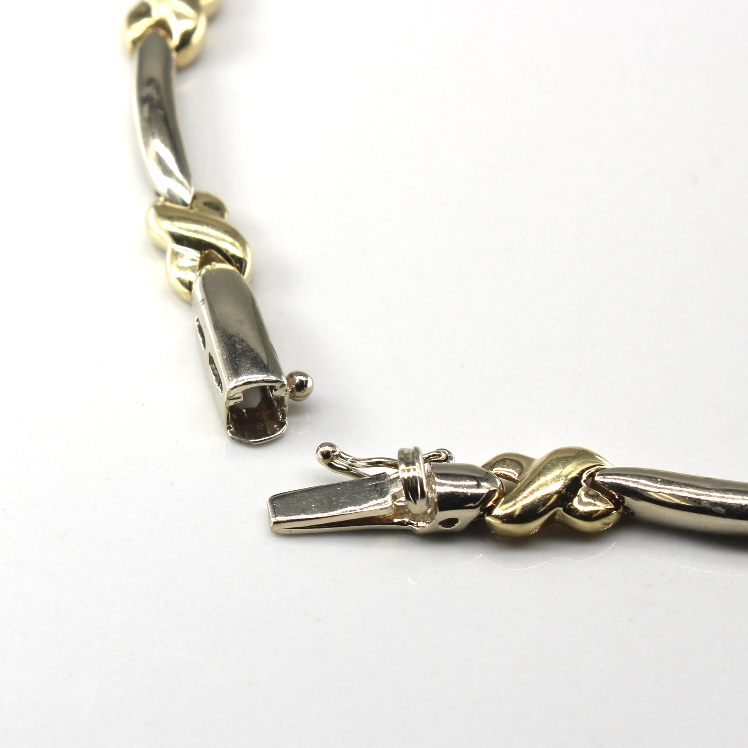 Two Tone Gold Crossover Diamond Necklace | 1.00ctw | 17"|