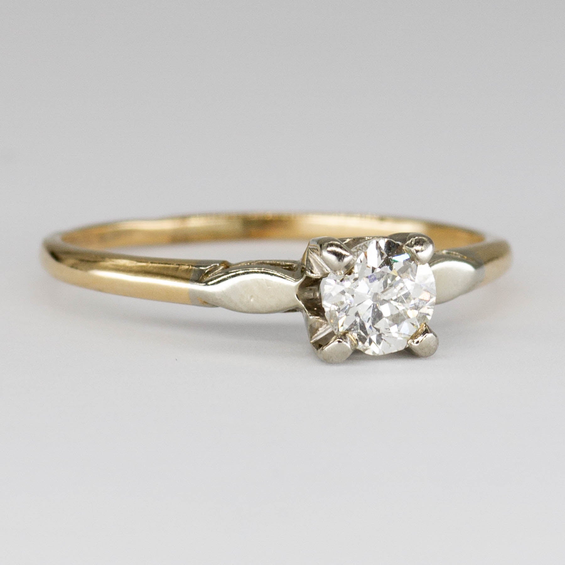 Bague de fiançailles en diamant taille ancienne européenne | 0,46 ct | Taille 8,75 |