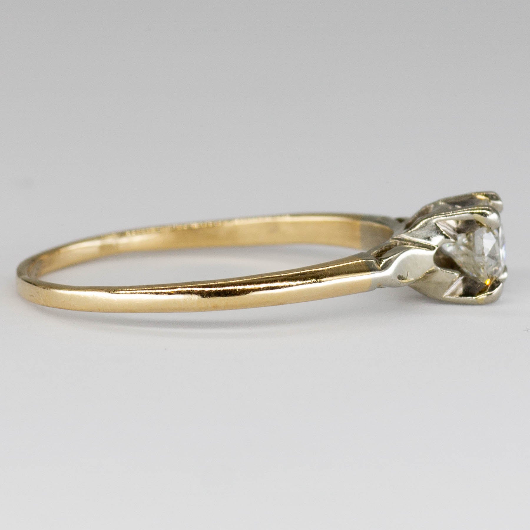 Bague de fiançailles en diamant taille ancienne européenne | 0,46 ct | Taille 8,75 |