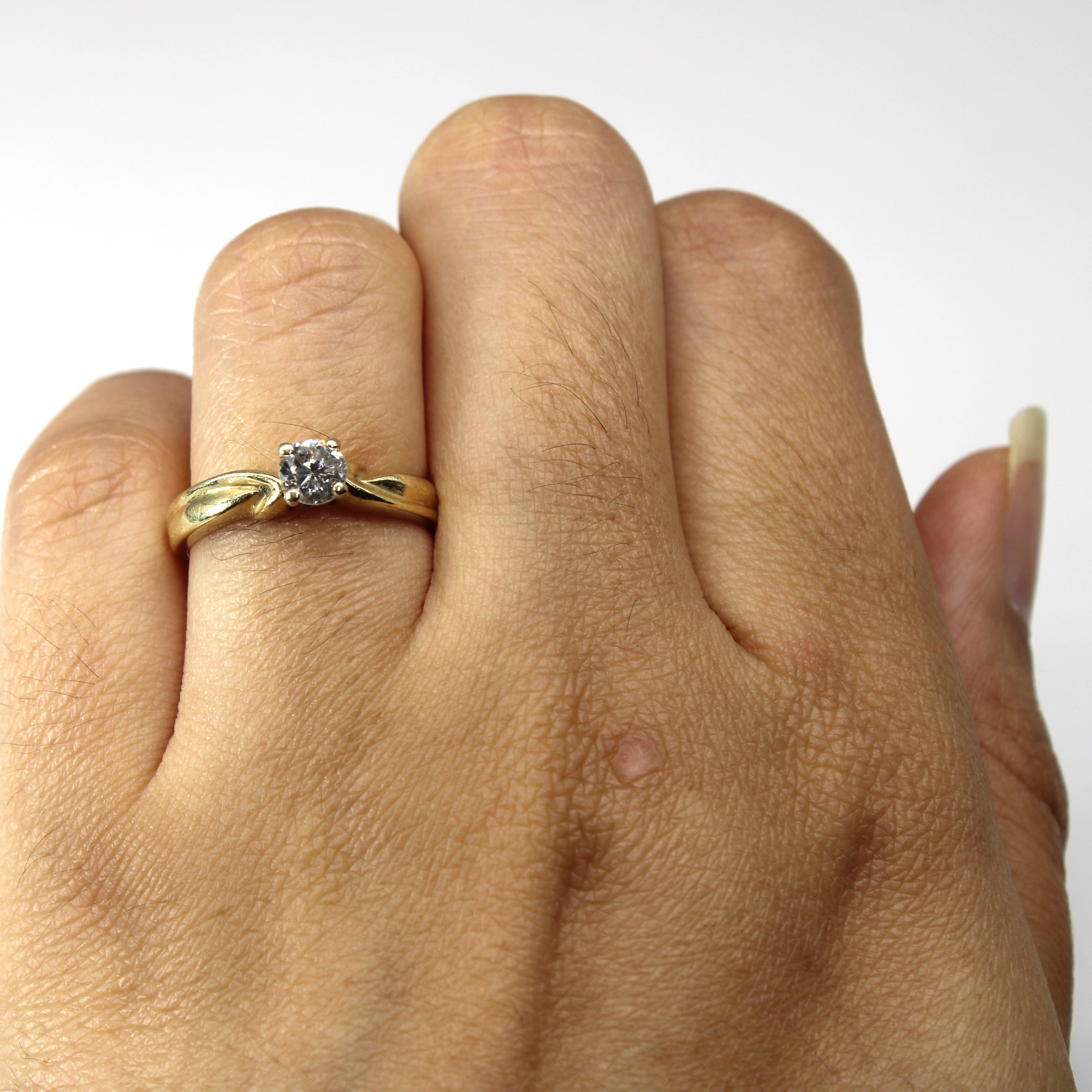 Solitaire Diamond Yellow Gold Ring | 0.33ct | SZ 5.75 |