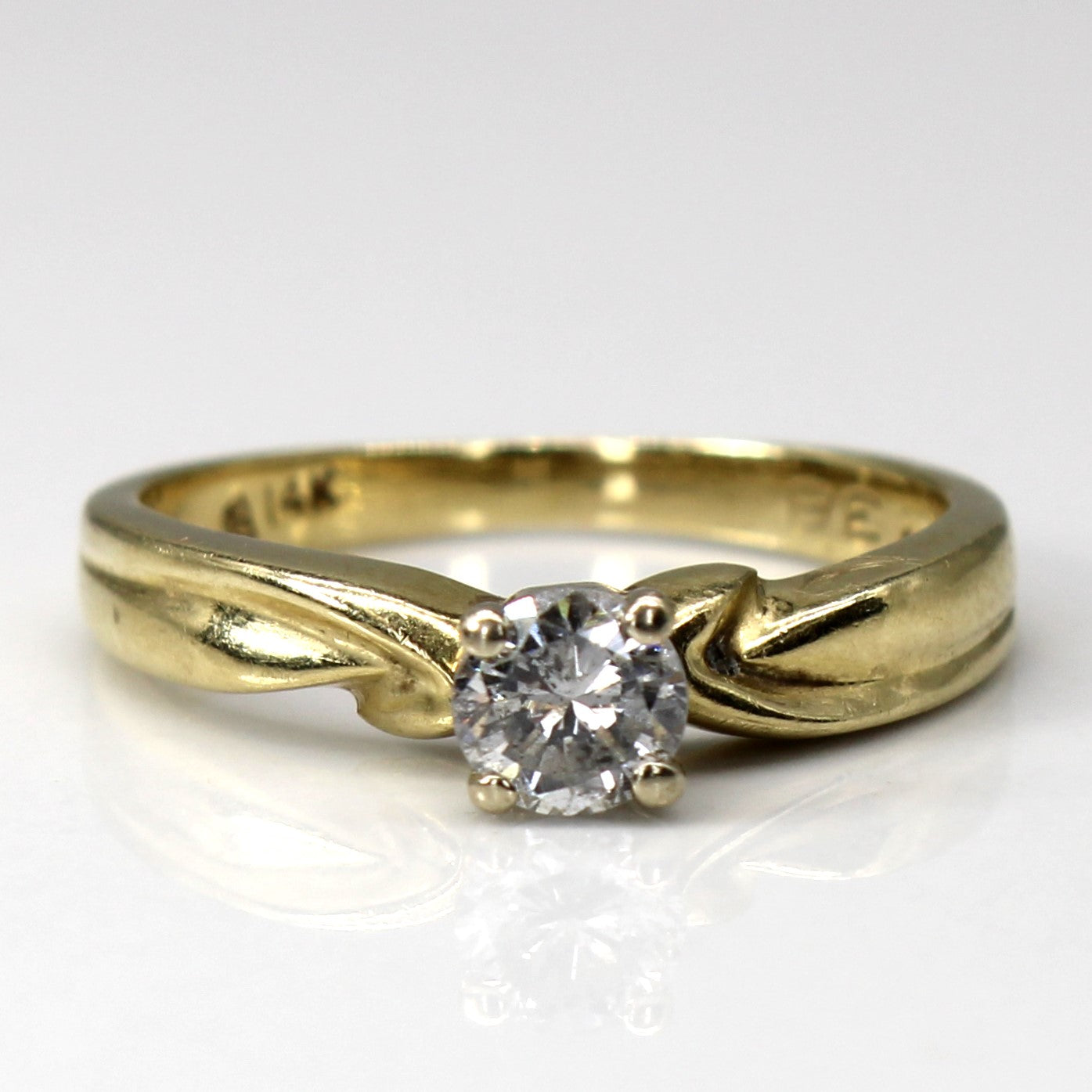 Solitaire Diamond Yellow Gold Ring | 0.33ct | SZ 5.75 |