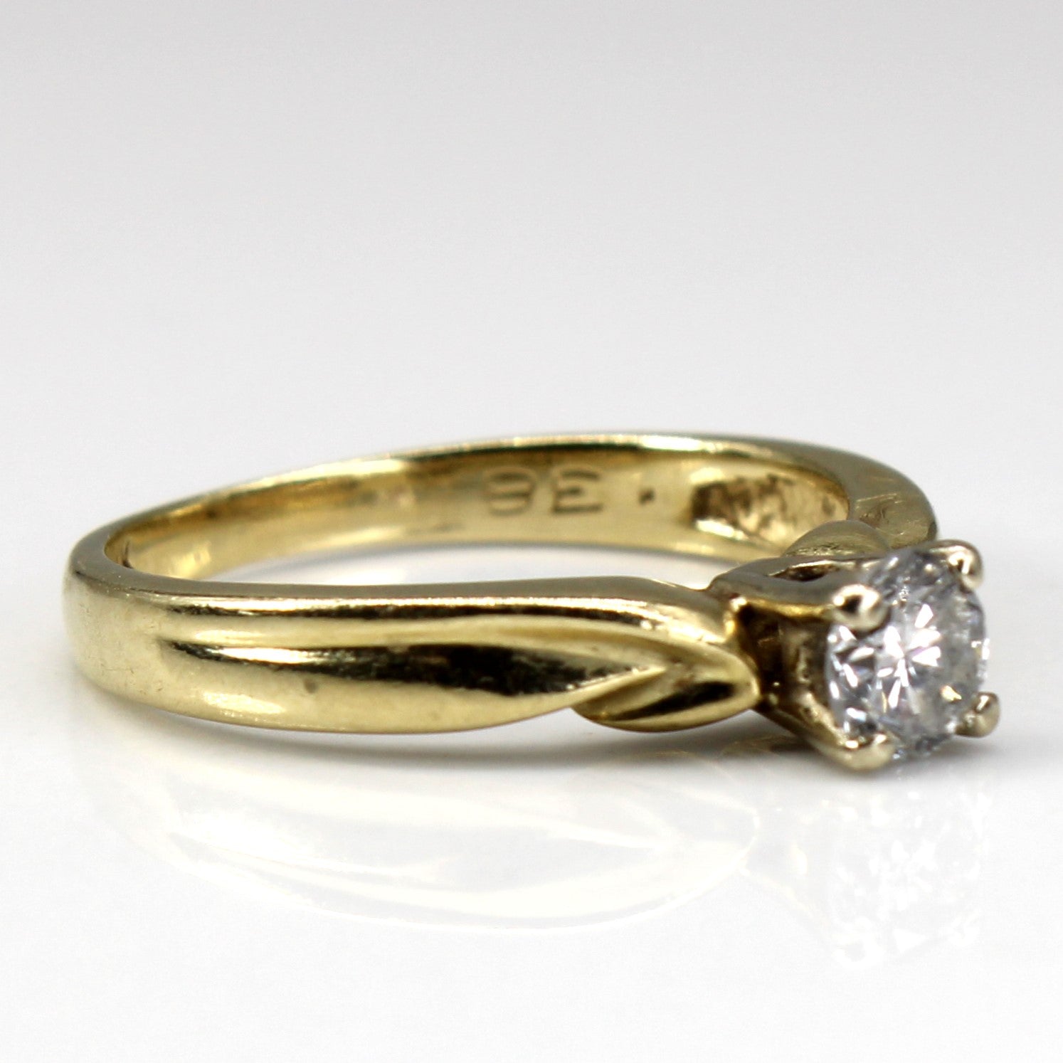 Solitaire Diamond Yellow Gold Ring | 0.33ct | SZ 5.75 |
