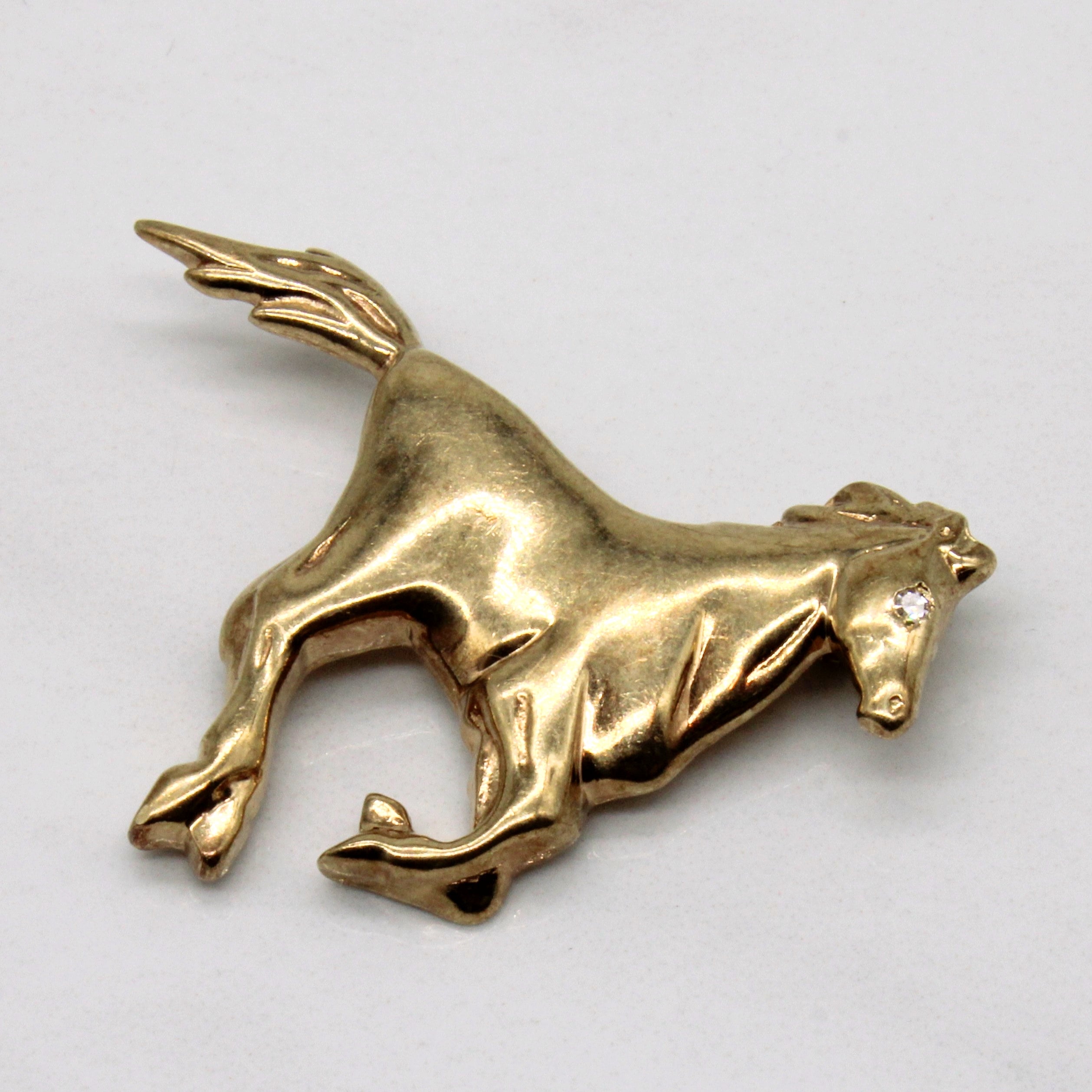 Running Stallion Brooch | 0.01ct |