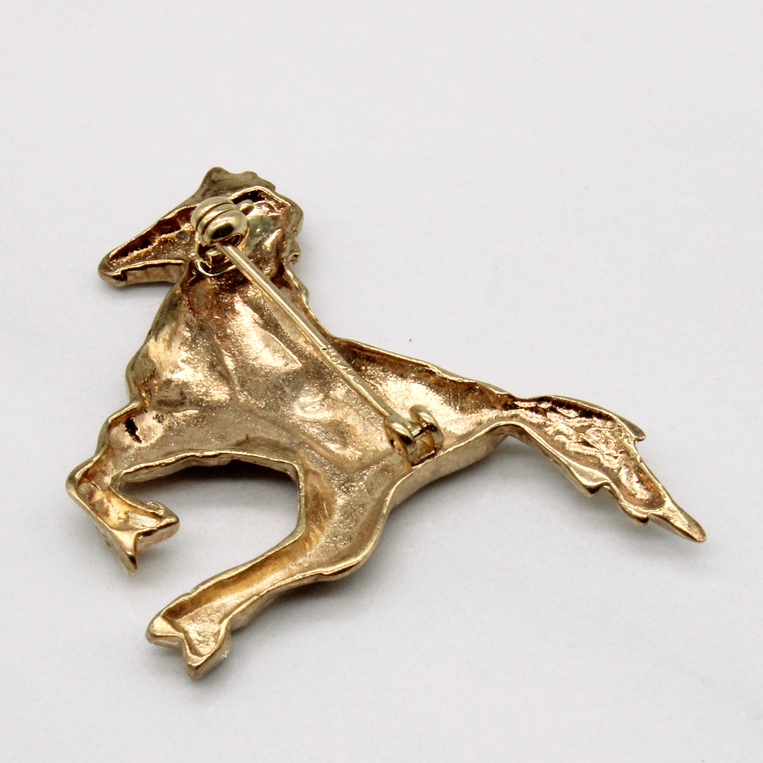 Running Stallion Brooch | 0.01ct |