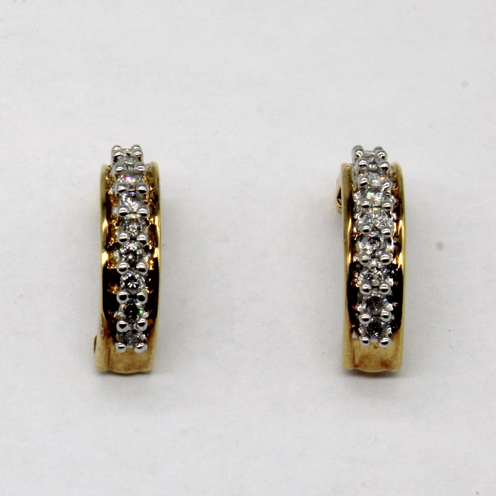 Diamond Half Hoop Earrings | 0.30ctw |