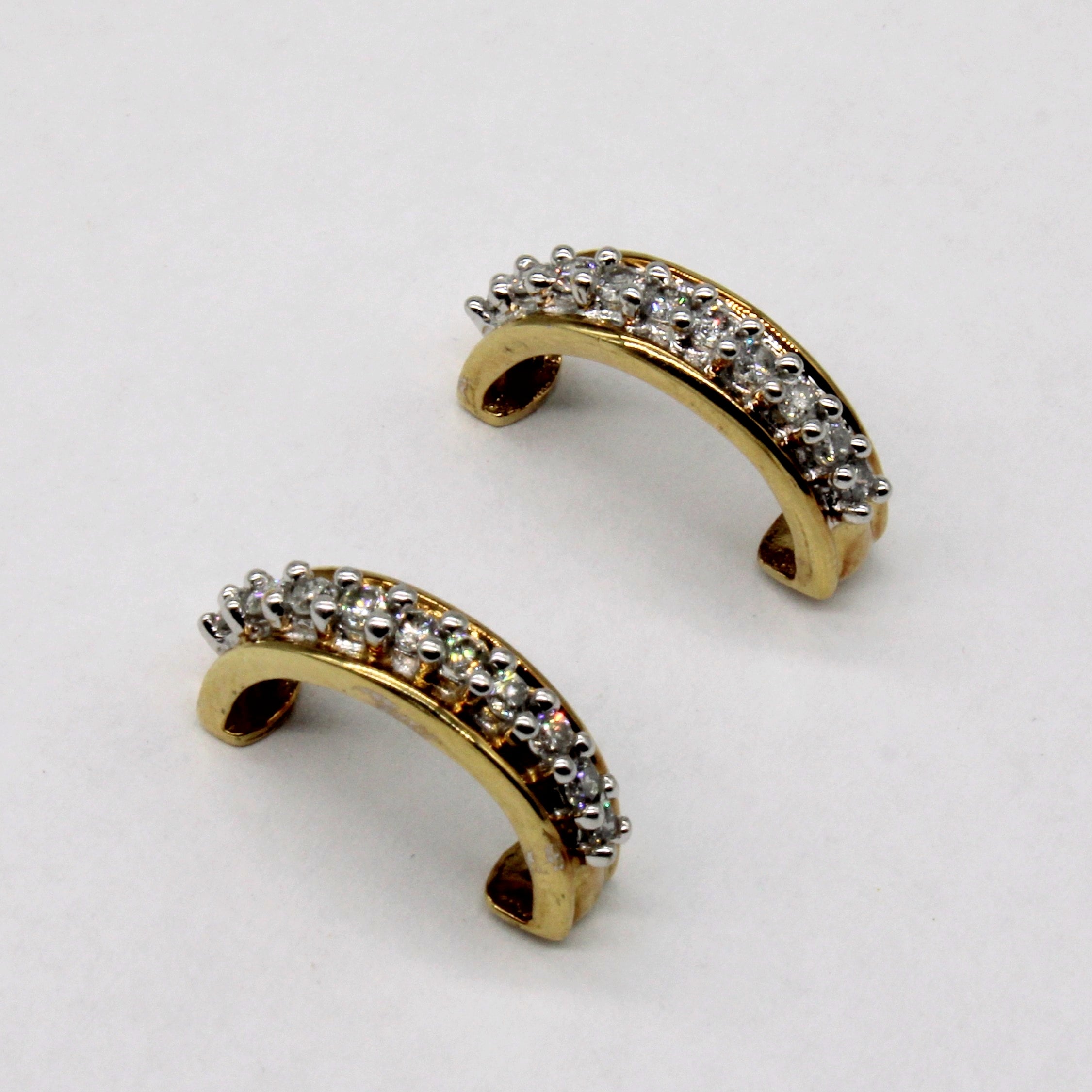 Diamond Half Hoop Earrings | 0.30ctw |