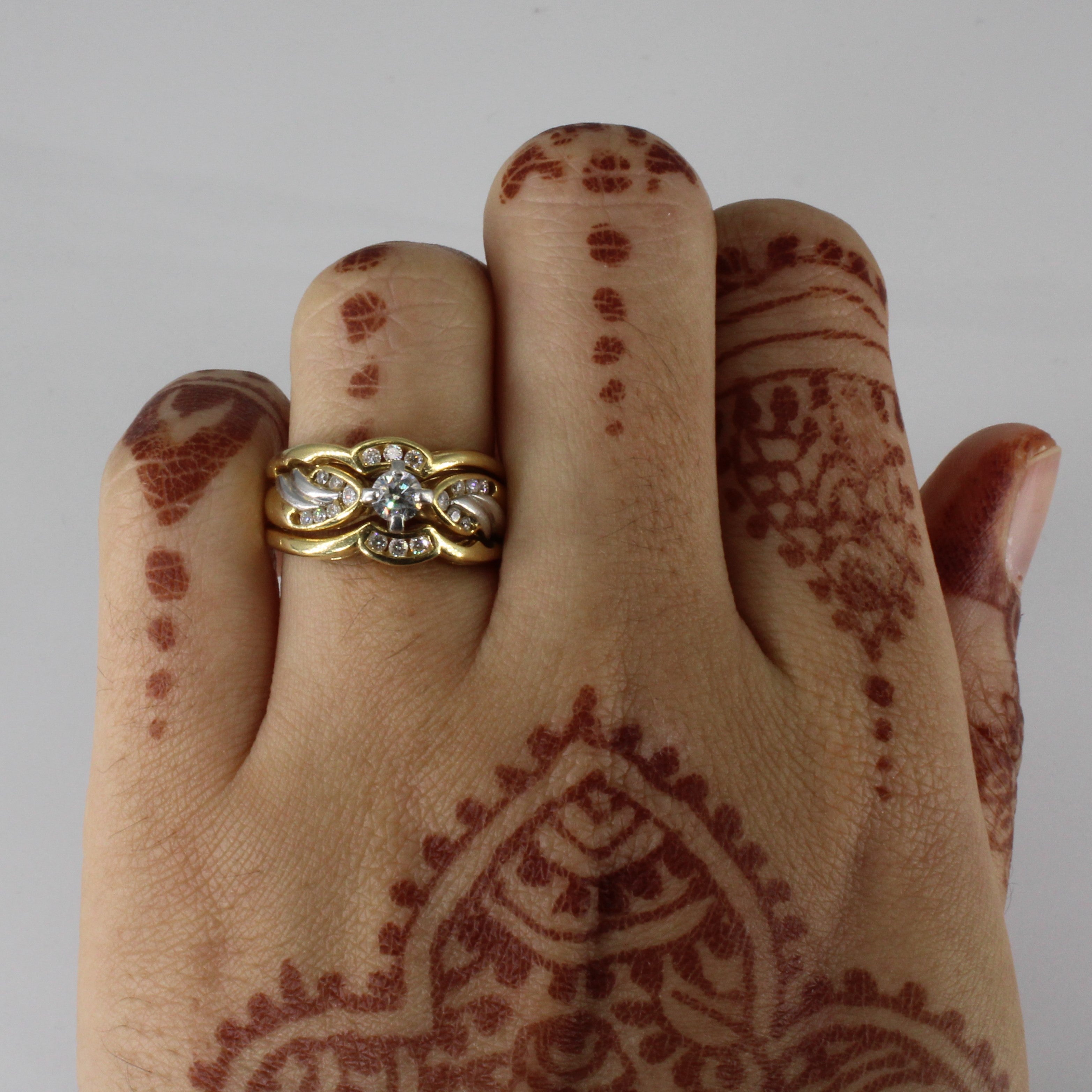 Diamond Solitaire with Accents Soldered Ring | 0.48ctw | SZ 6 |