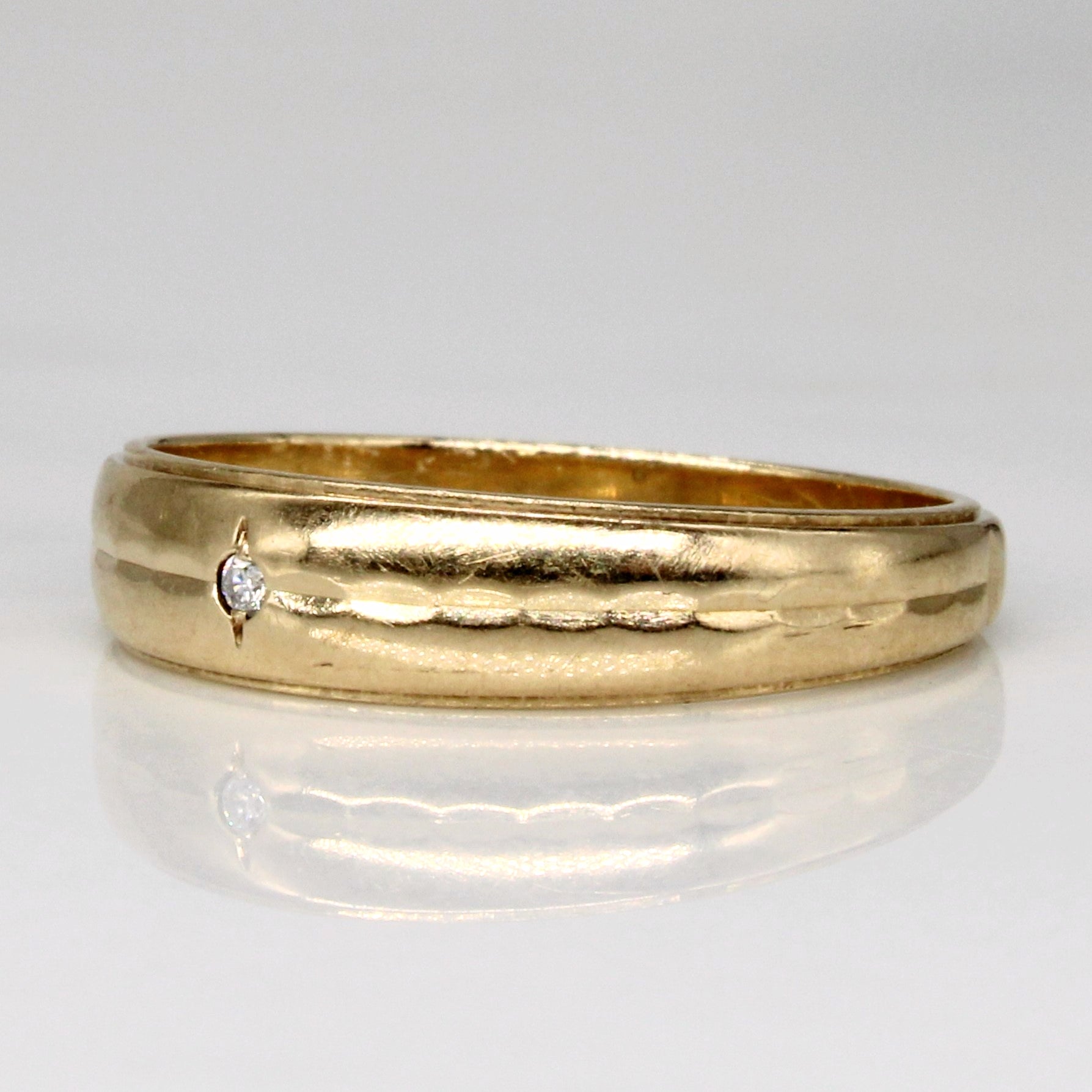 Bague sertie de diamants à fleur | 0,01 ct | Taille 8,25 |