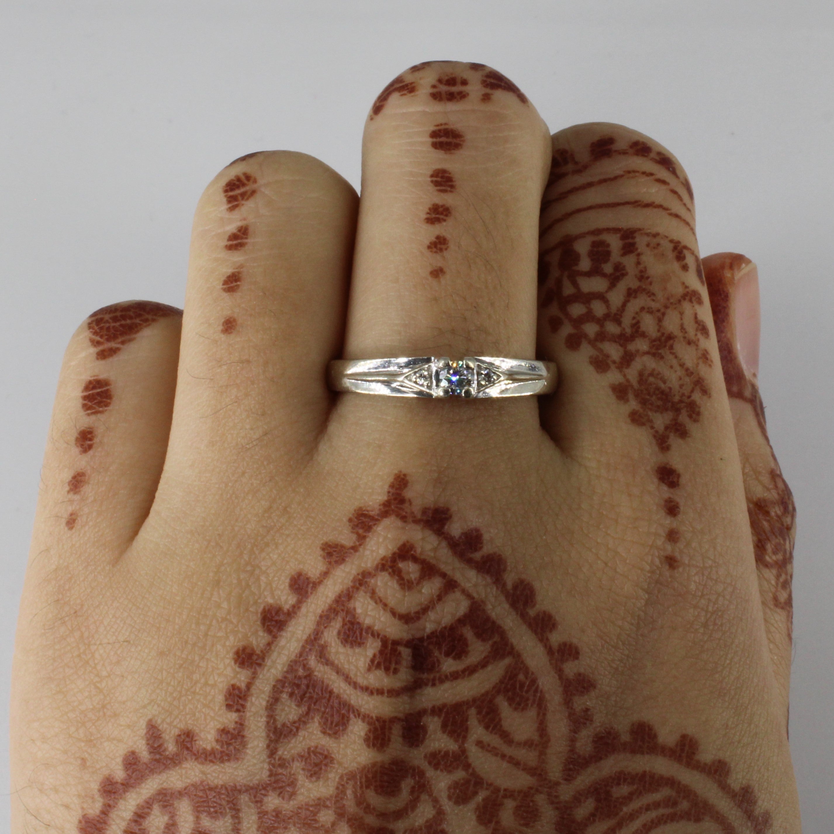 Three Stone Diamond Ring | 0.13ctw | SZ 9.75 |