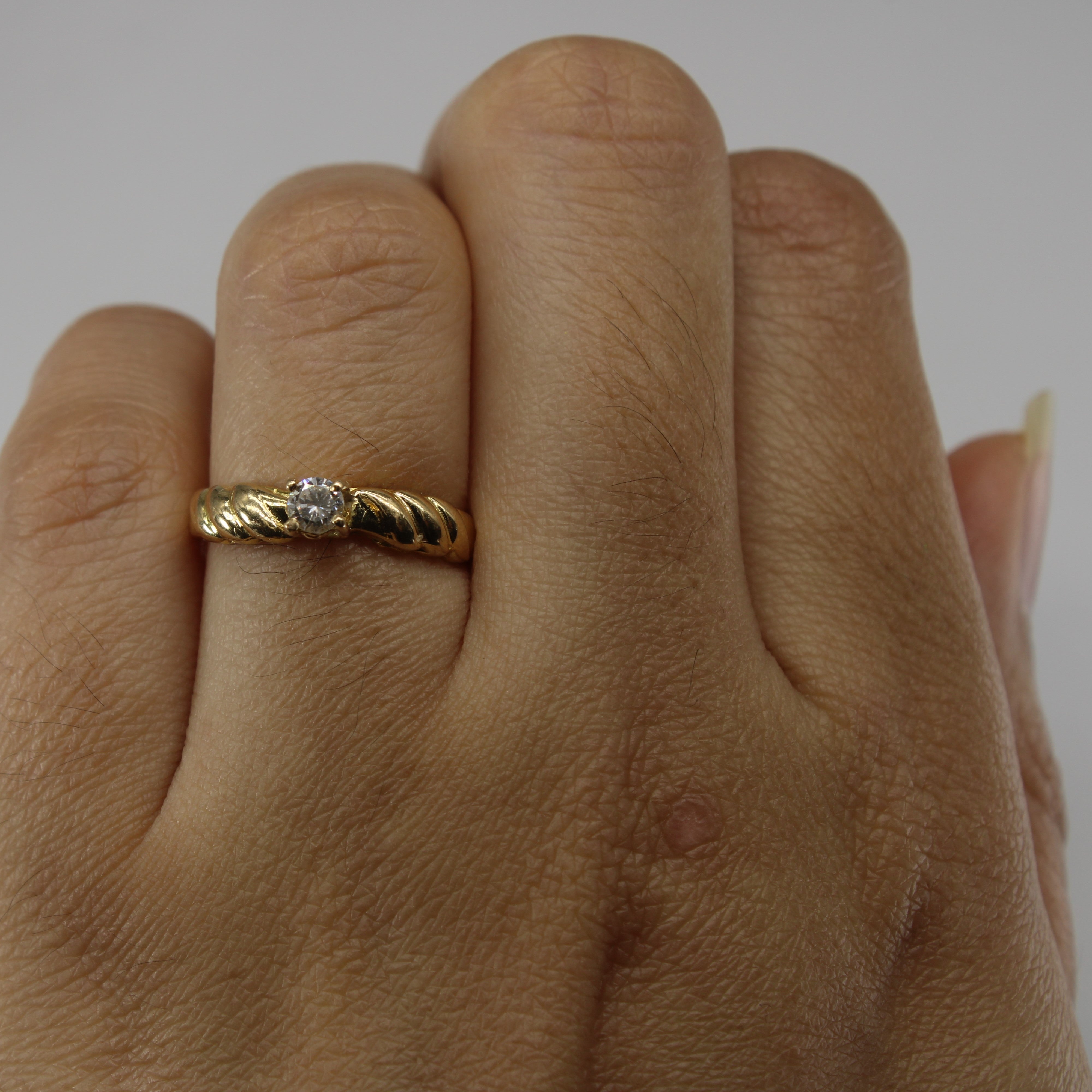 Solitaire Diamond Yellow Gold Ring | 0.15ct | SZ 5.5 |
