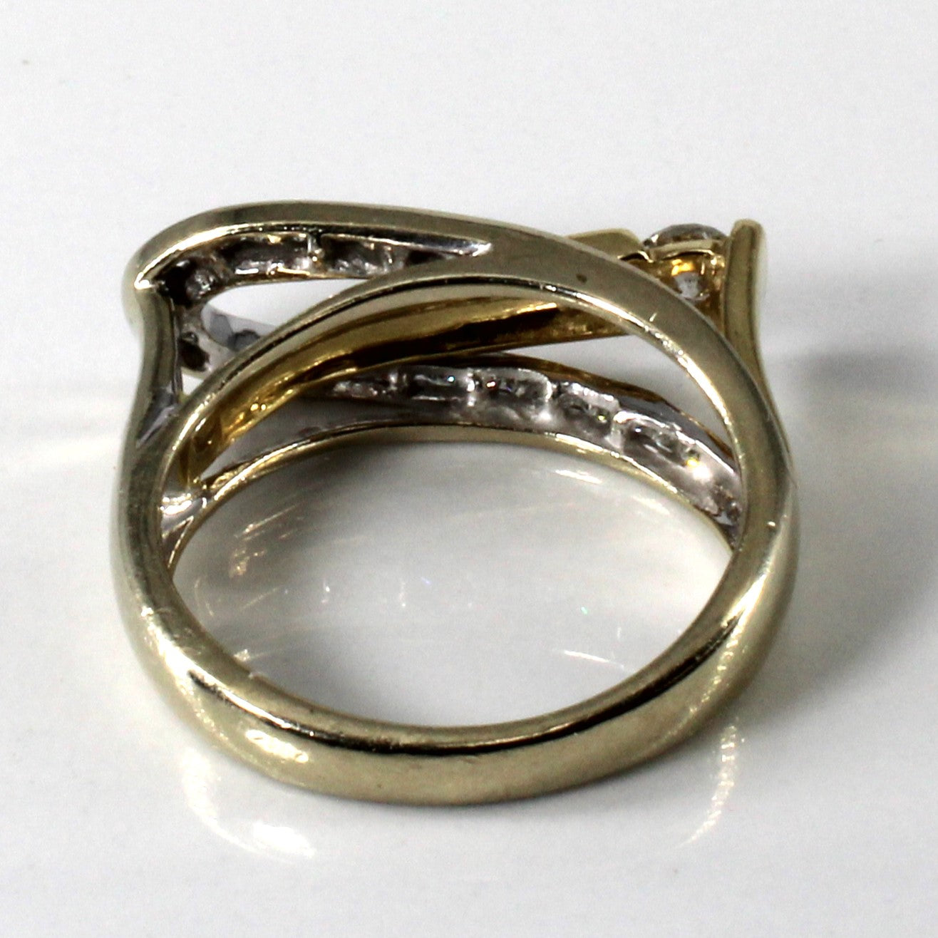 Channel Set Diamond Buckle Gold Ring | 0.55ctw | SZ 6.75 |