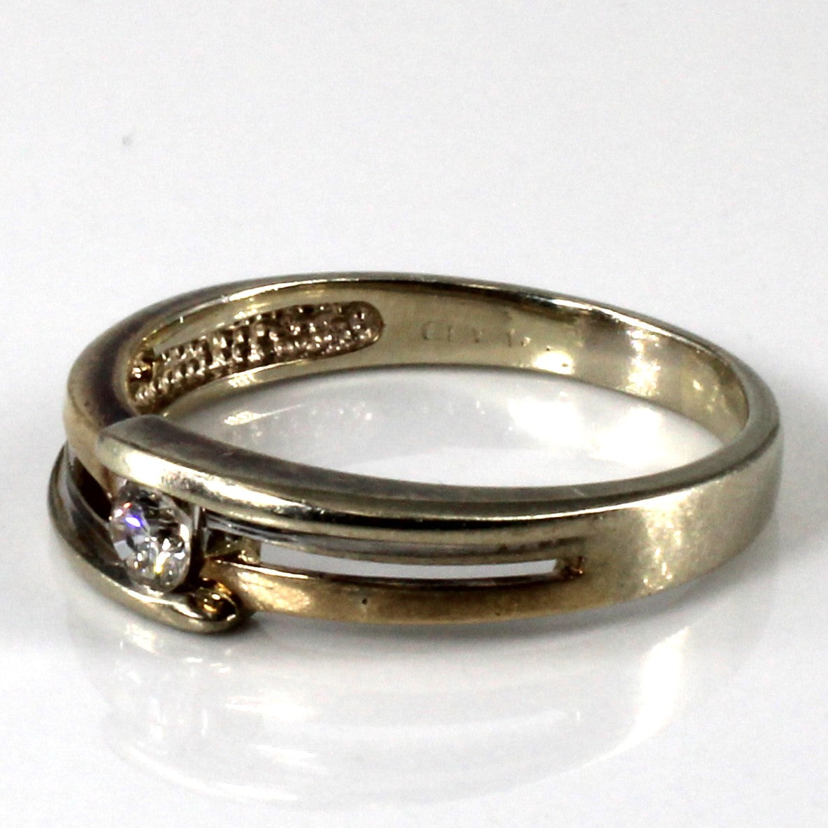 Solitaire Diamond Gold Band | 0.15ct | SZ 8.75 |