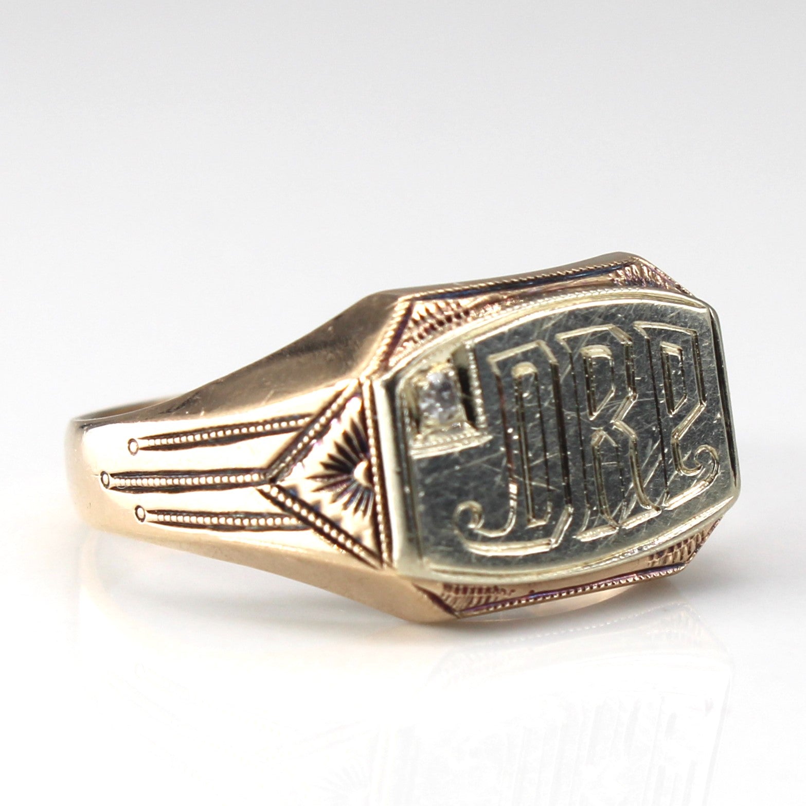 Solitaire Diamond Signet Ring | 0.02ct | SZ 8.5 |