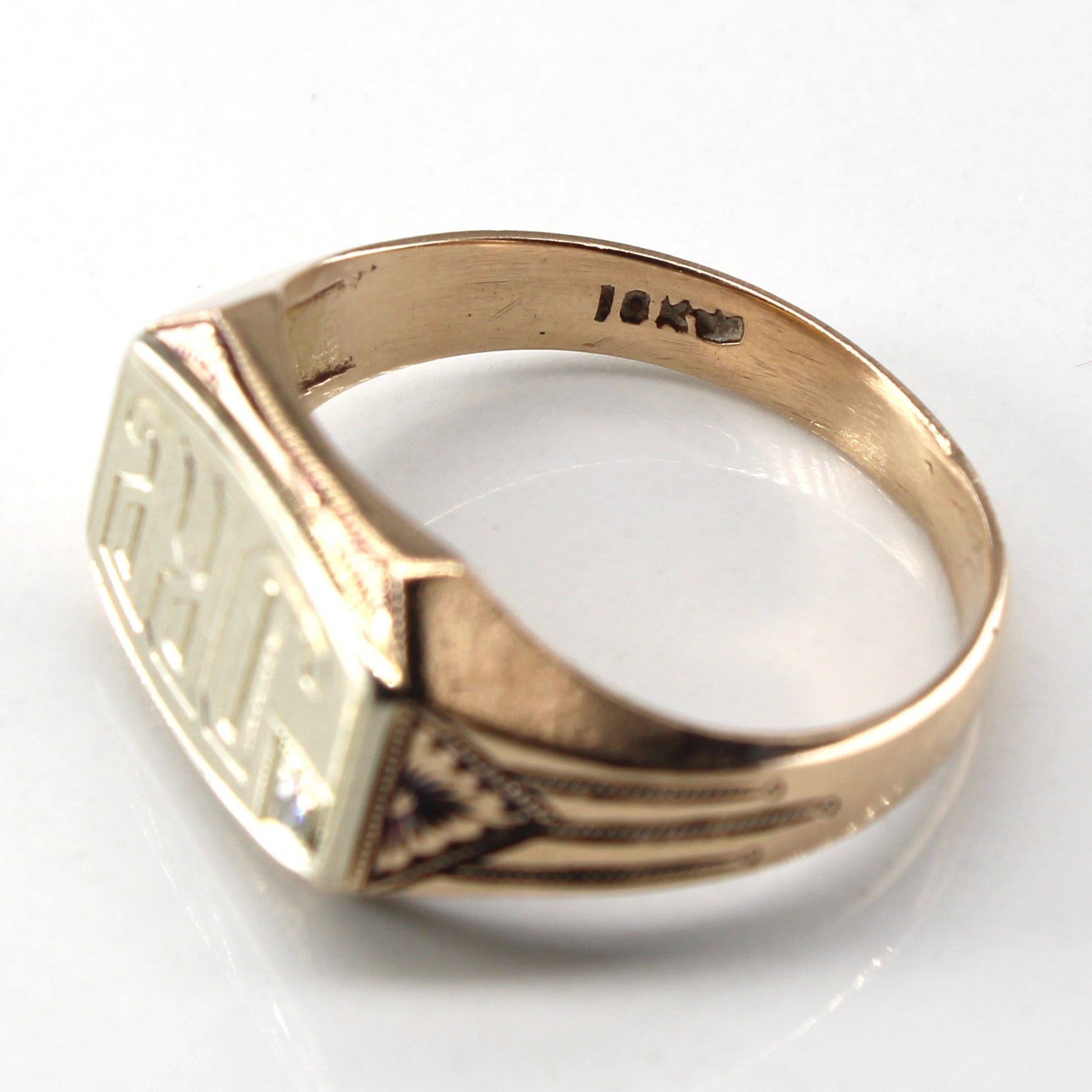 Solitaire Diamond Signet Ring | 0.02ct | SZ 8.5 |