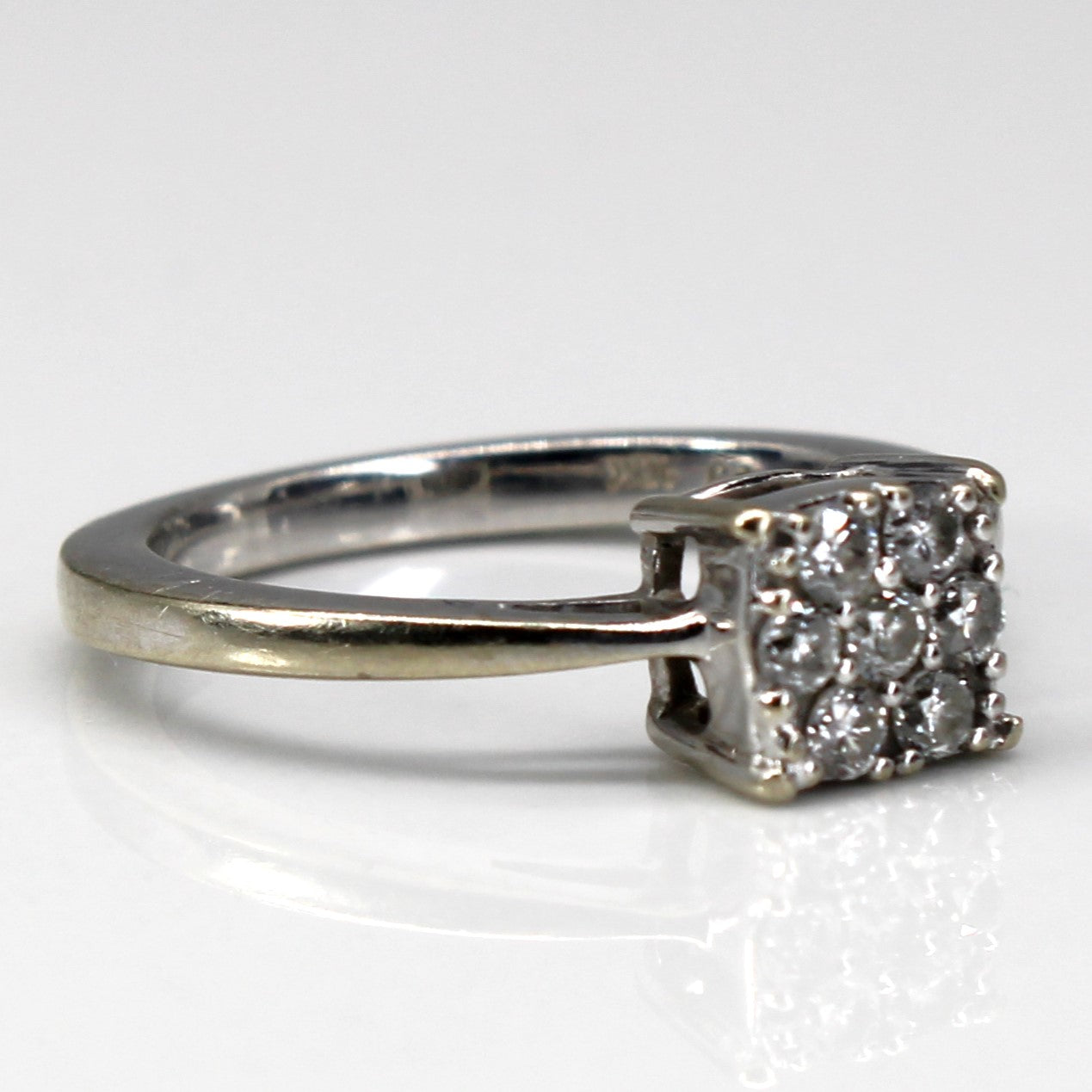 Cluster Diamond White Gold Ring | 0.14ctw | SZ 4 |