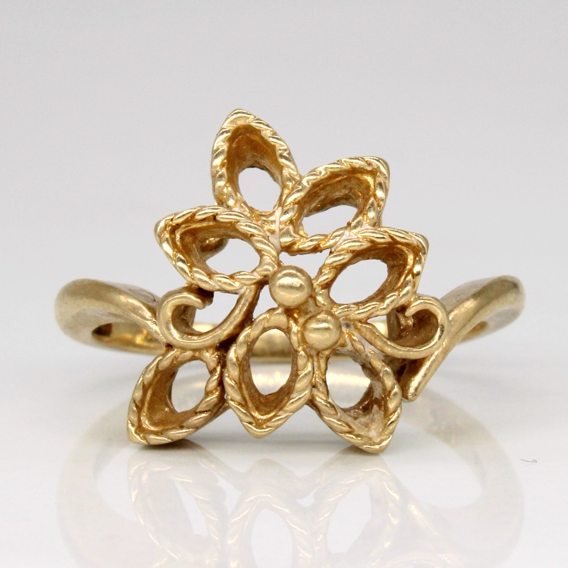 10k Yellow Gold Leaf Ring | SZ 7 |