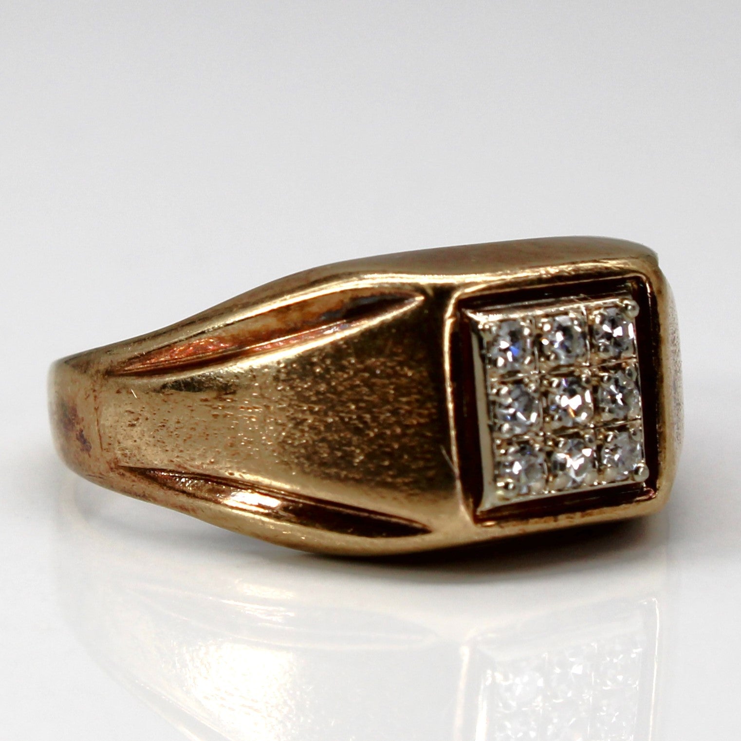 Cluster Diamond Gold Ring | 0.18ctw | SZ 8.75 |