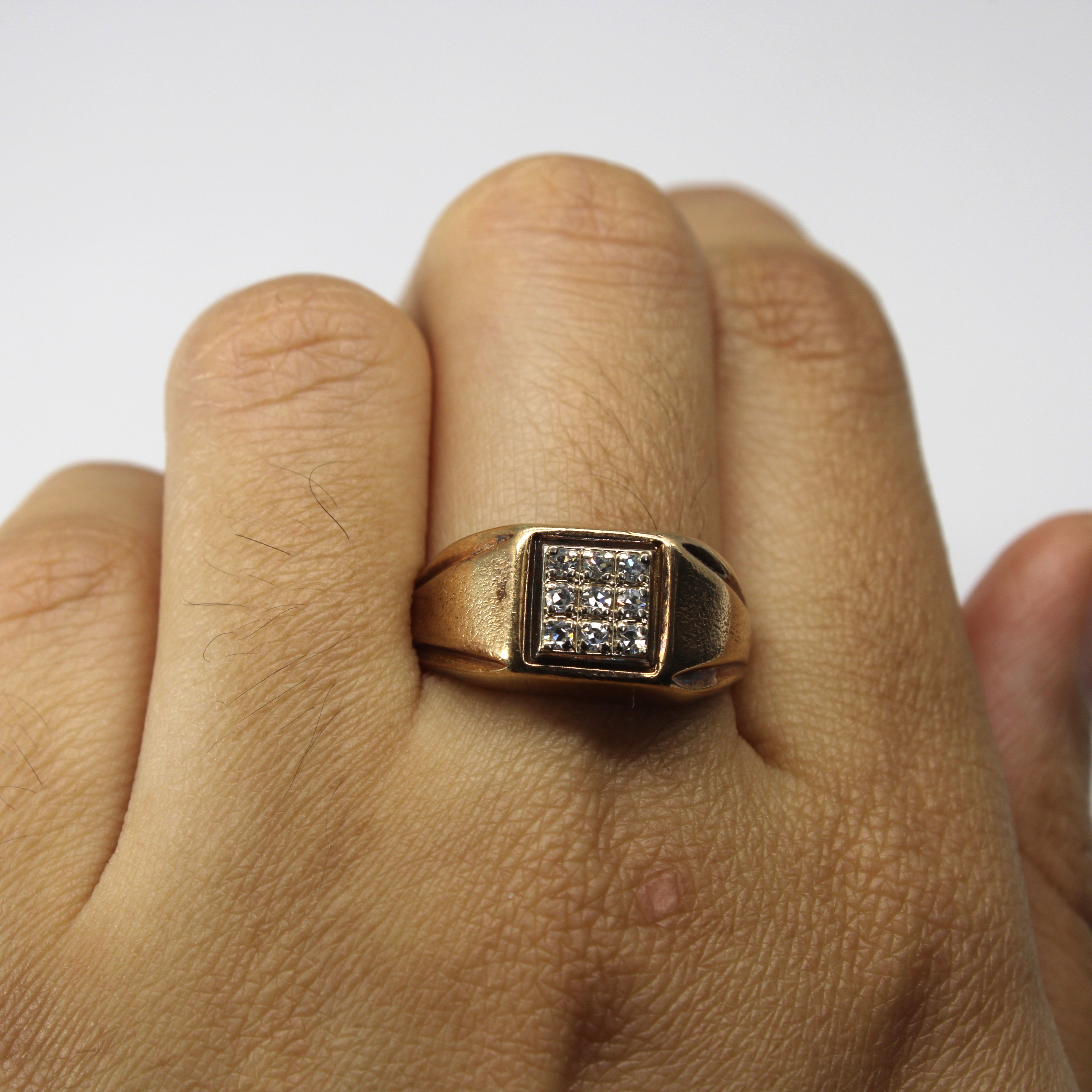 Cluster Diamond Gold Ring | 0.18ctw | SZ 8.75 |