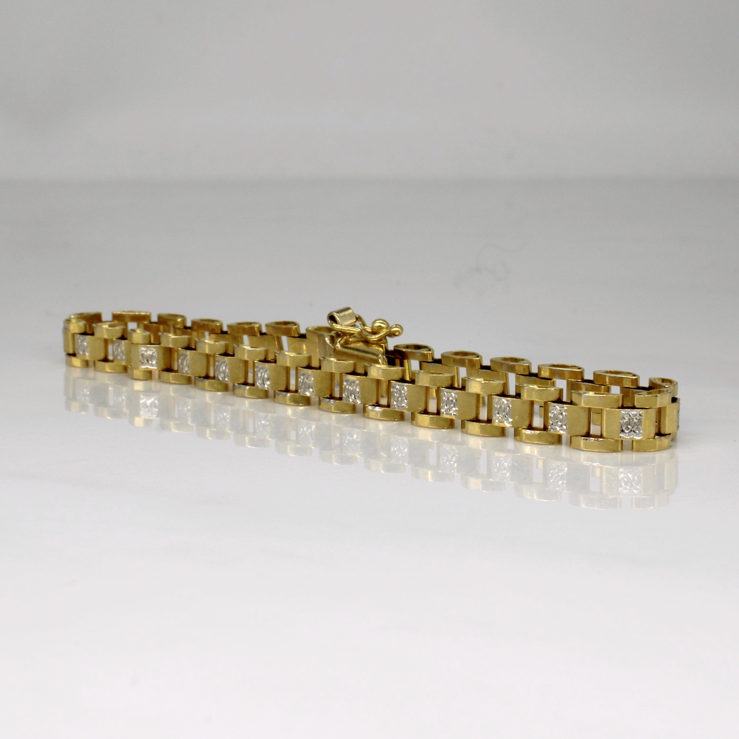 18k Two Tone Gold Bracelet | 6.5" |