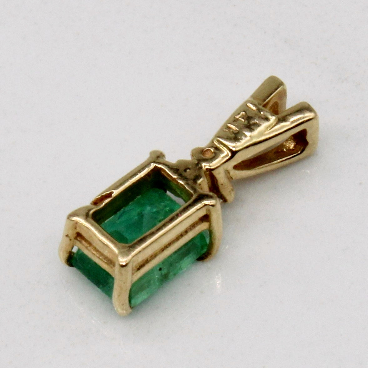 Emerald & Diamond 14k Pendant / Charm | 0.65ct, 0.02ct |