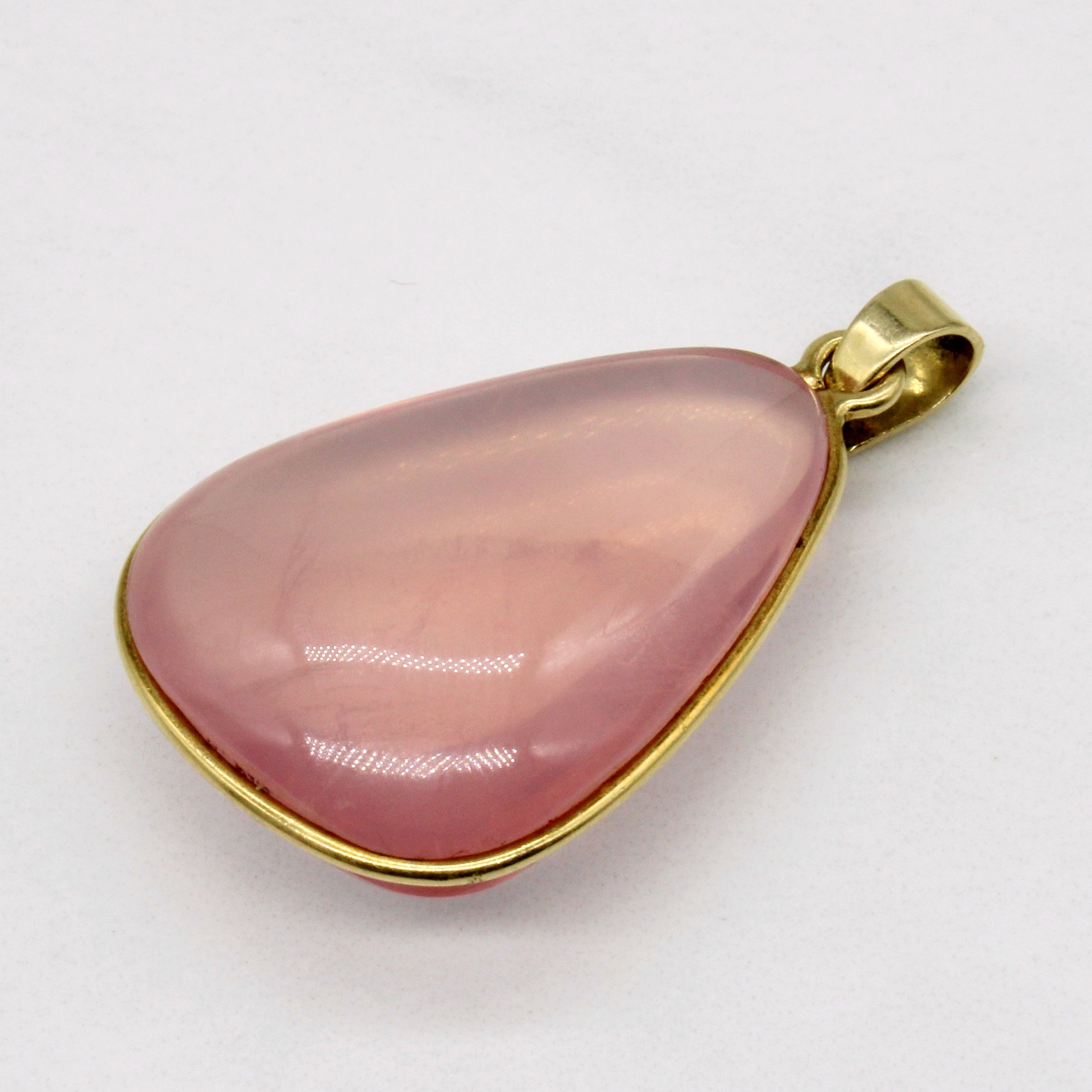 Rose Quartz Drop 18k Pendant | 38.00ct |