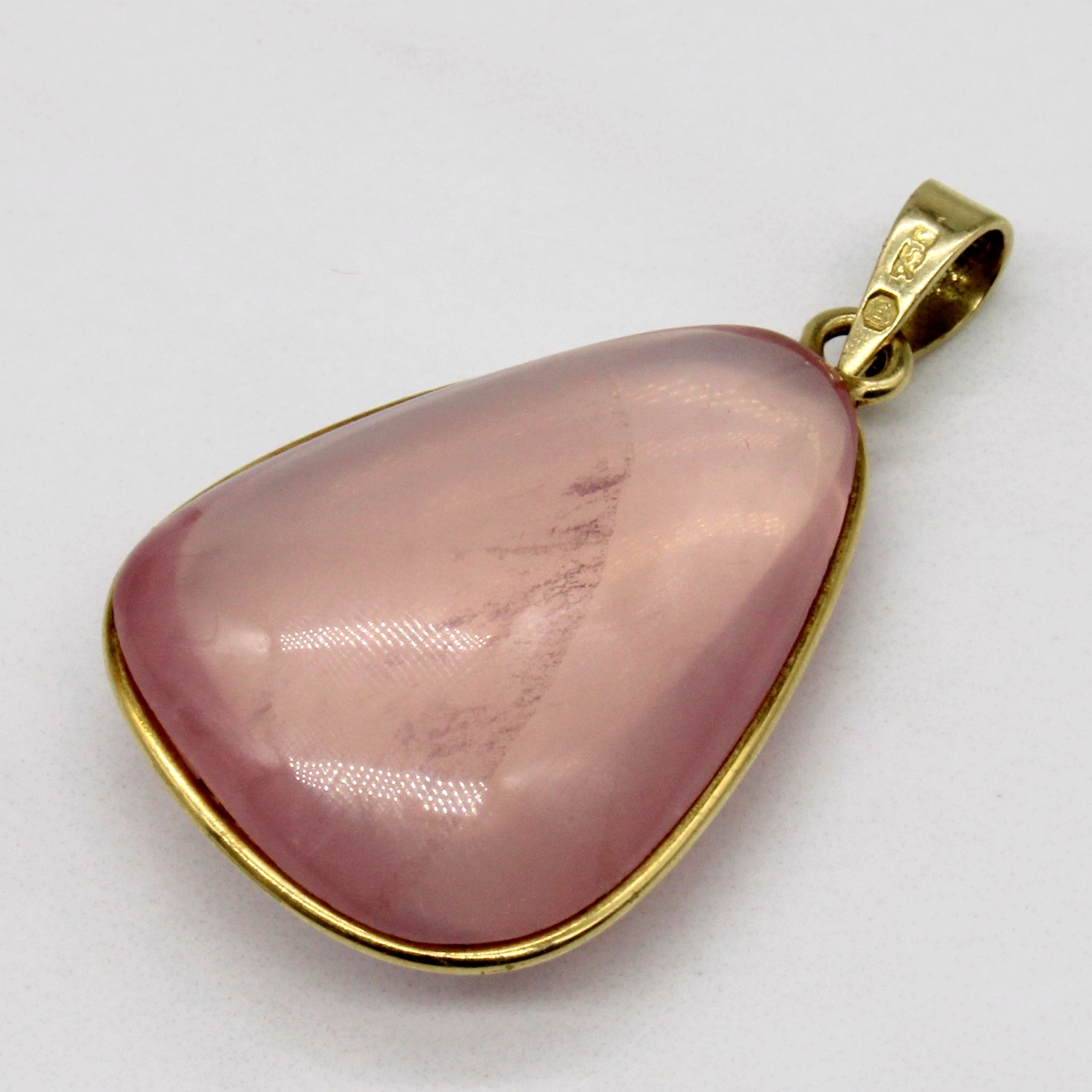 Rose Quartz Drop 18k Pendant | 38.00ct |