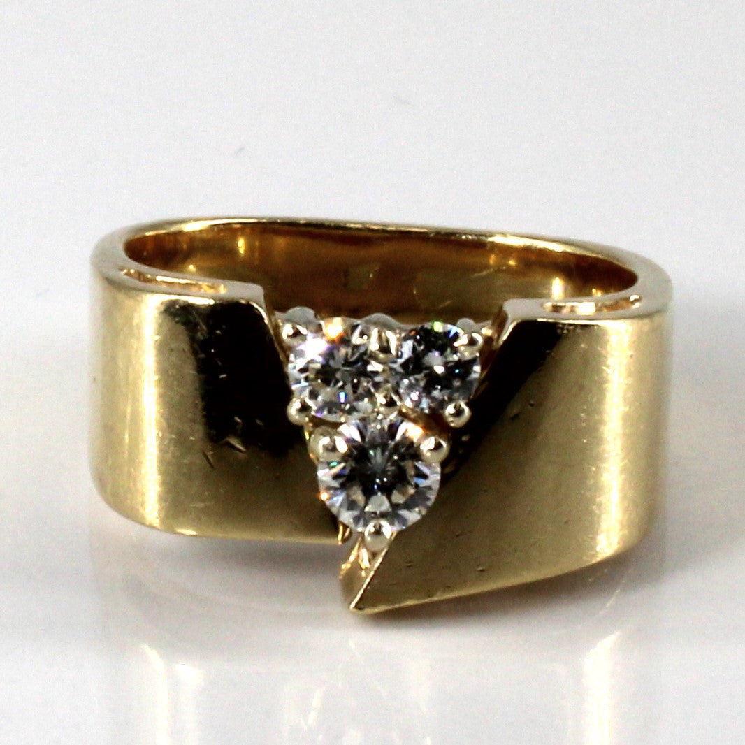 Three Stone Cluster Diamond Ring | 0.38ctw | SZ 6.5 |