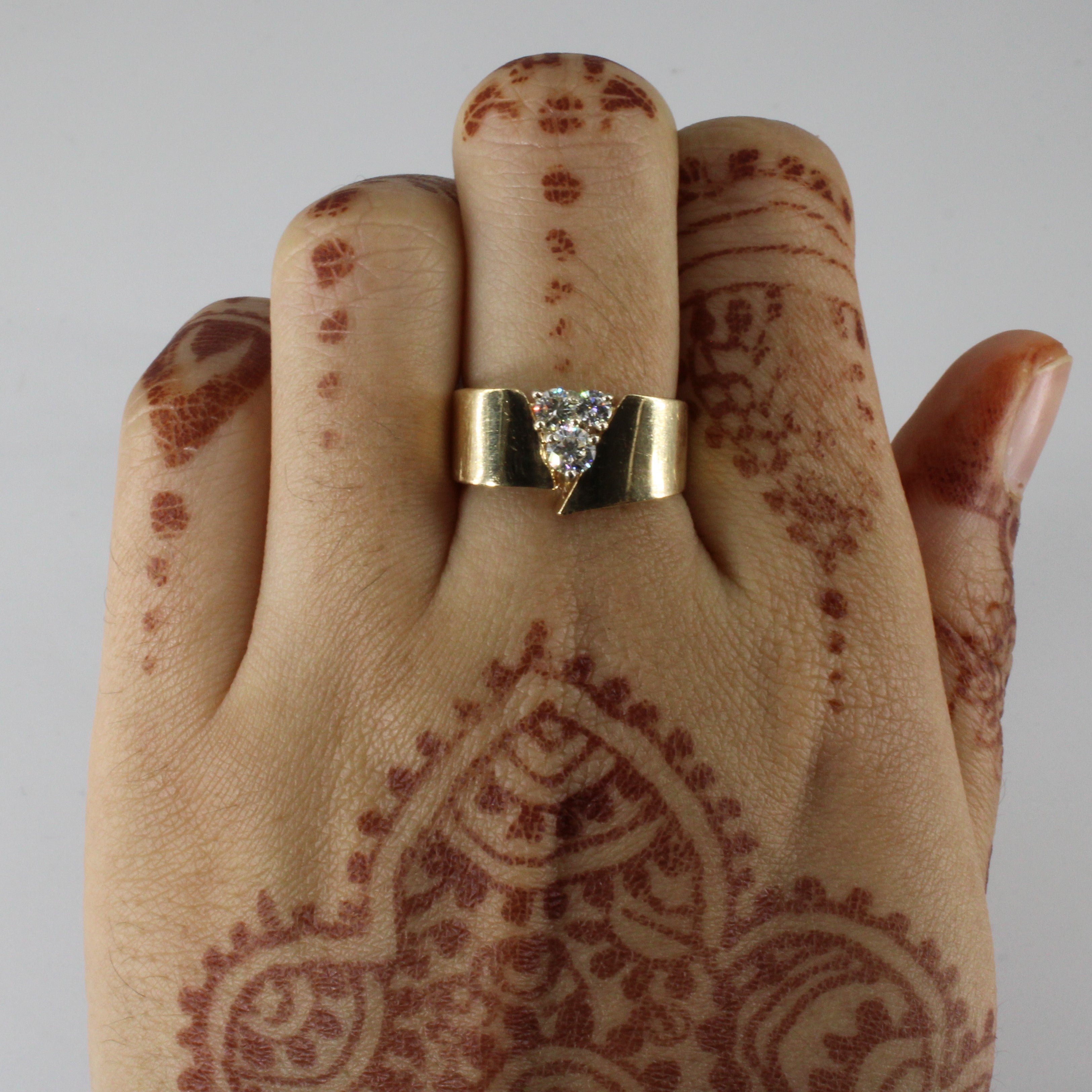 Three Stone Cluster Diamond Ring | 0.38ctw | SZ 6.5 |