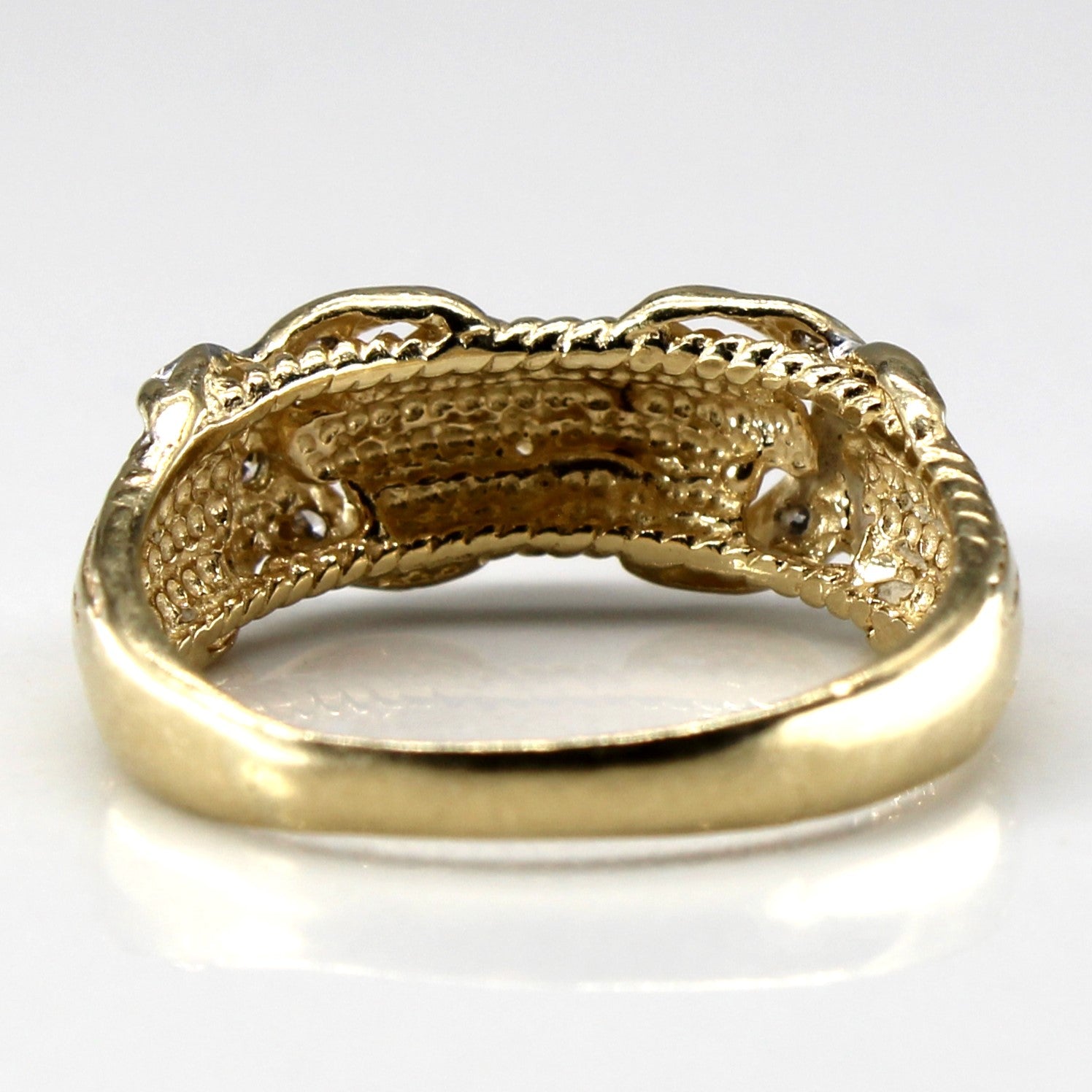 Crossover Textured Diamond Ring | 0.06ctw | SZ 6.75 |