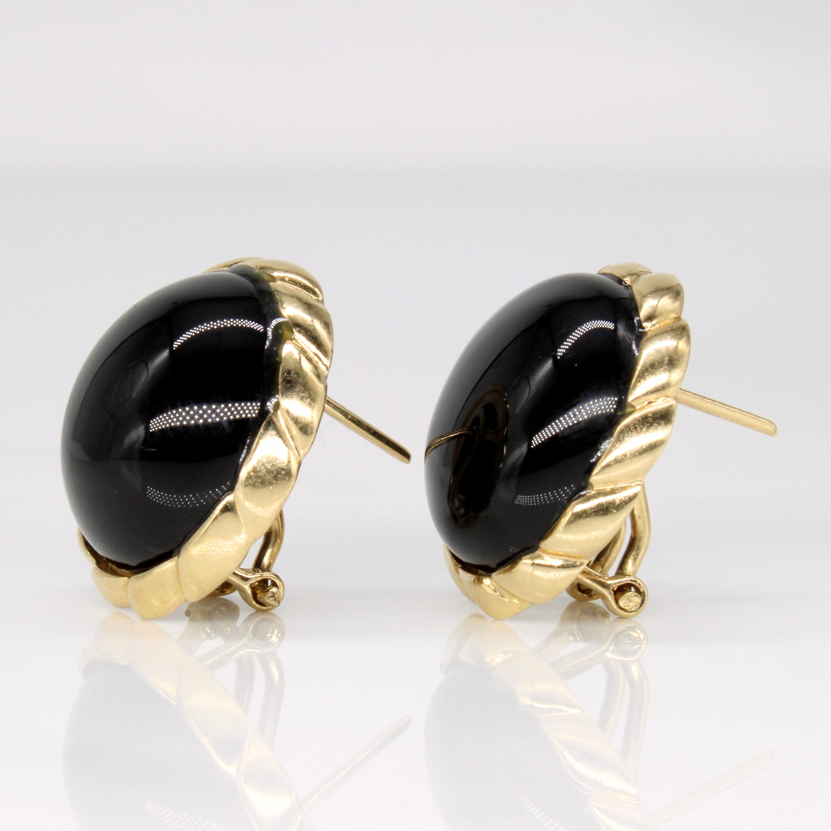 Onyx Cabochon 14k Earrings | 20.00ctw |