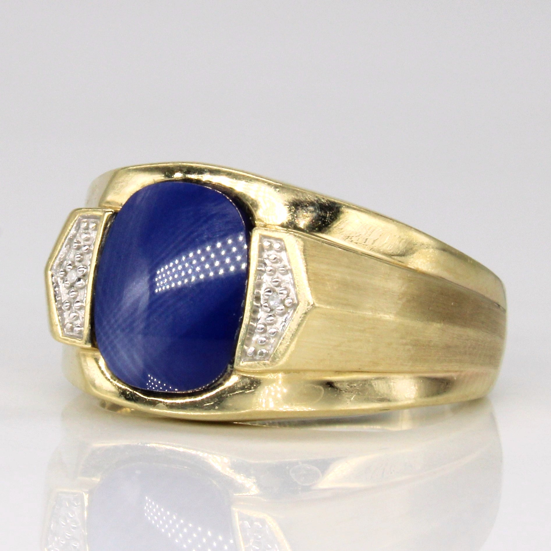 Synthetic Star Sapphire & Natural Diamond Cocktail Ring | 2.15ct, 0.01ctw | SZ 7.25 |